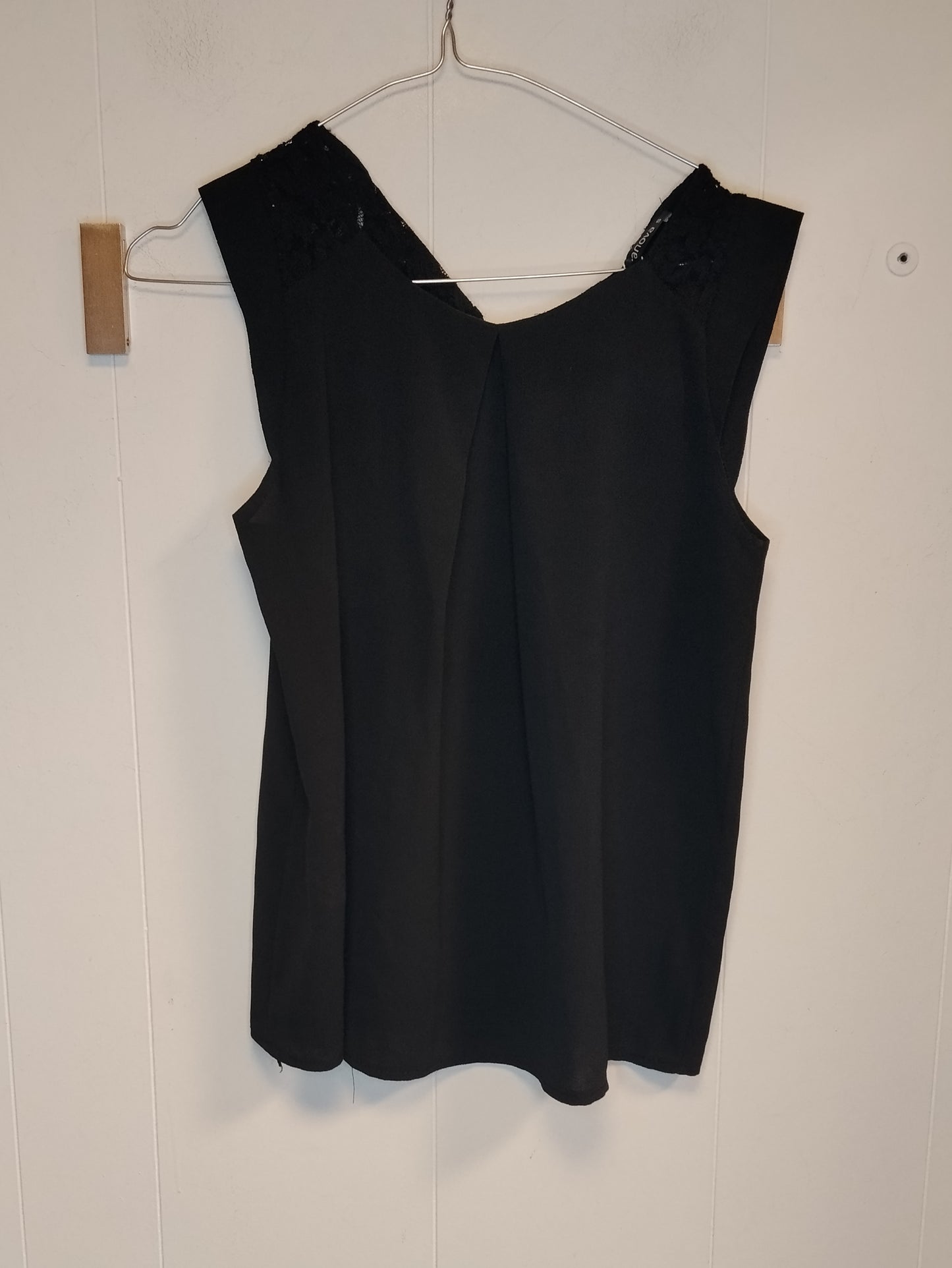 Top Donna Terranova Nero Elegante Taglia S con Dettagli in Pizzo