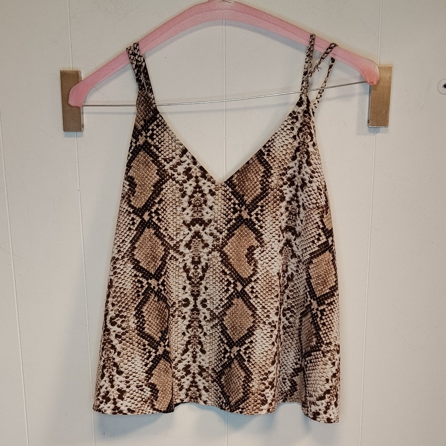 Top Donna Tally Weijl Fantasia Pitonata Taglia M Spalline Sottili