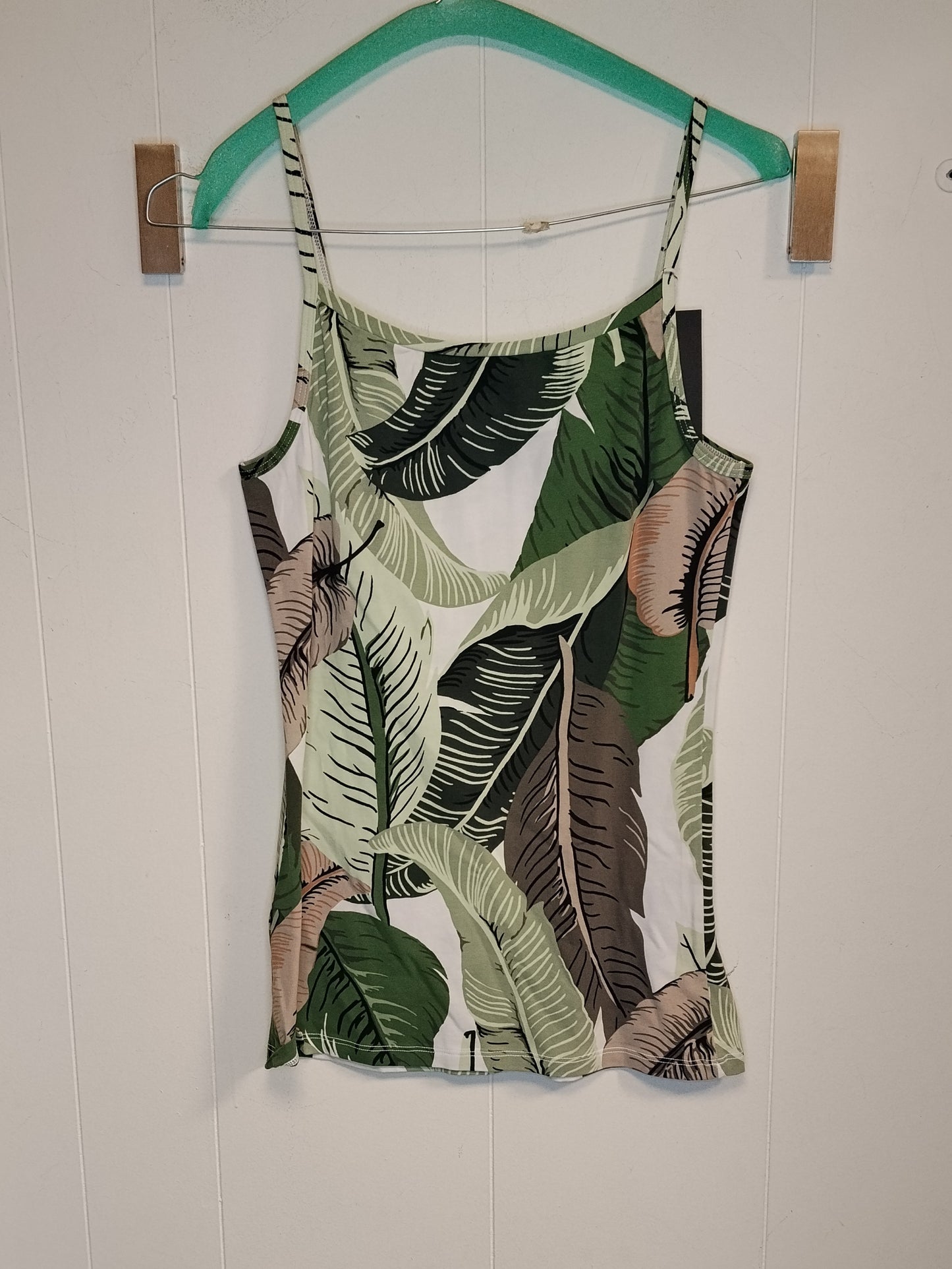 Canotta Donna Tezenis Fantasia Tropicale Foglie Verde Taglia S