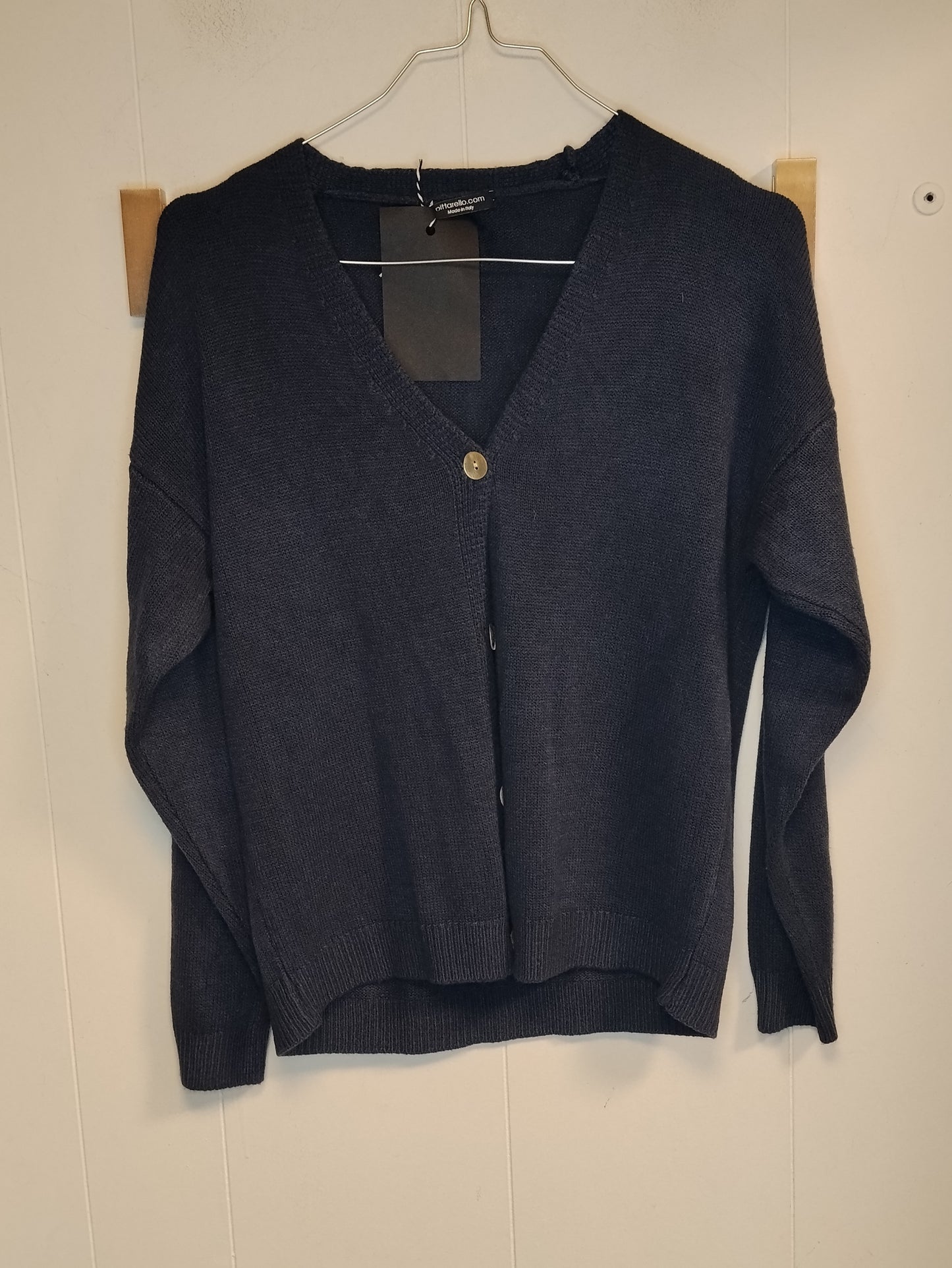 Cardigan Donna Pittarello Blu Navy Taglia L Maglia Aperta con Bottoni Casual