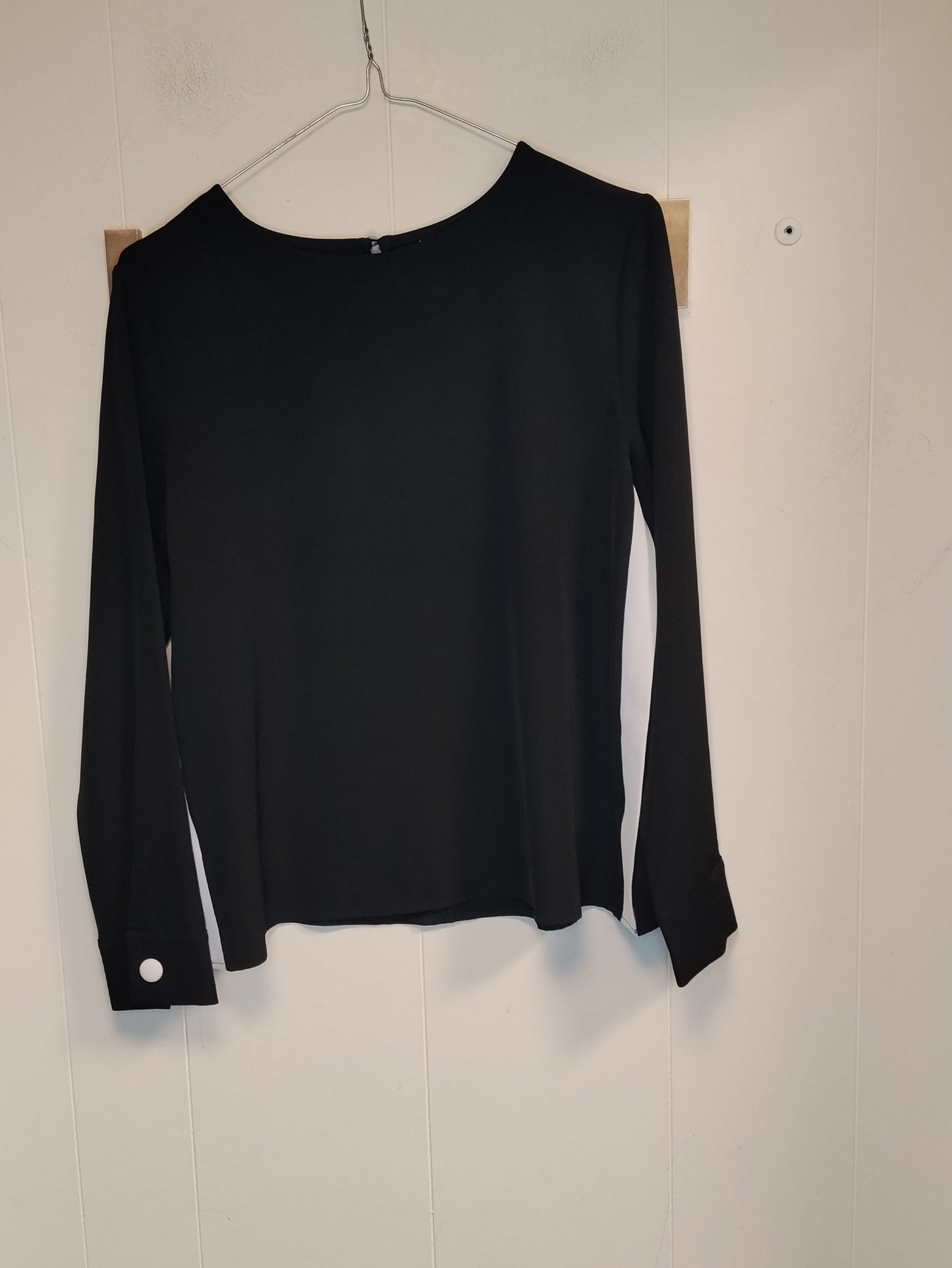 Maglia Donna Golden Point Nera Manica Lunga Taglia XS Elegante Minimal Chic