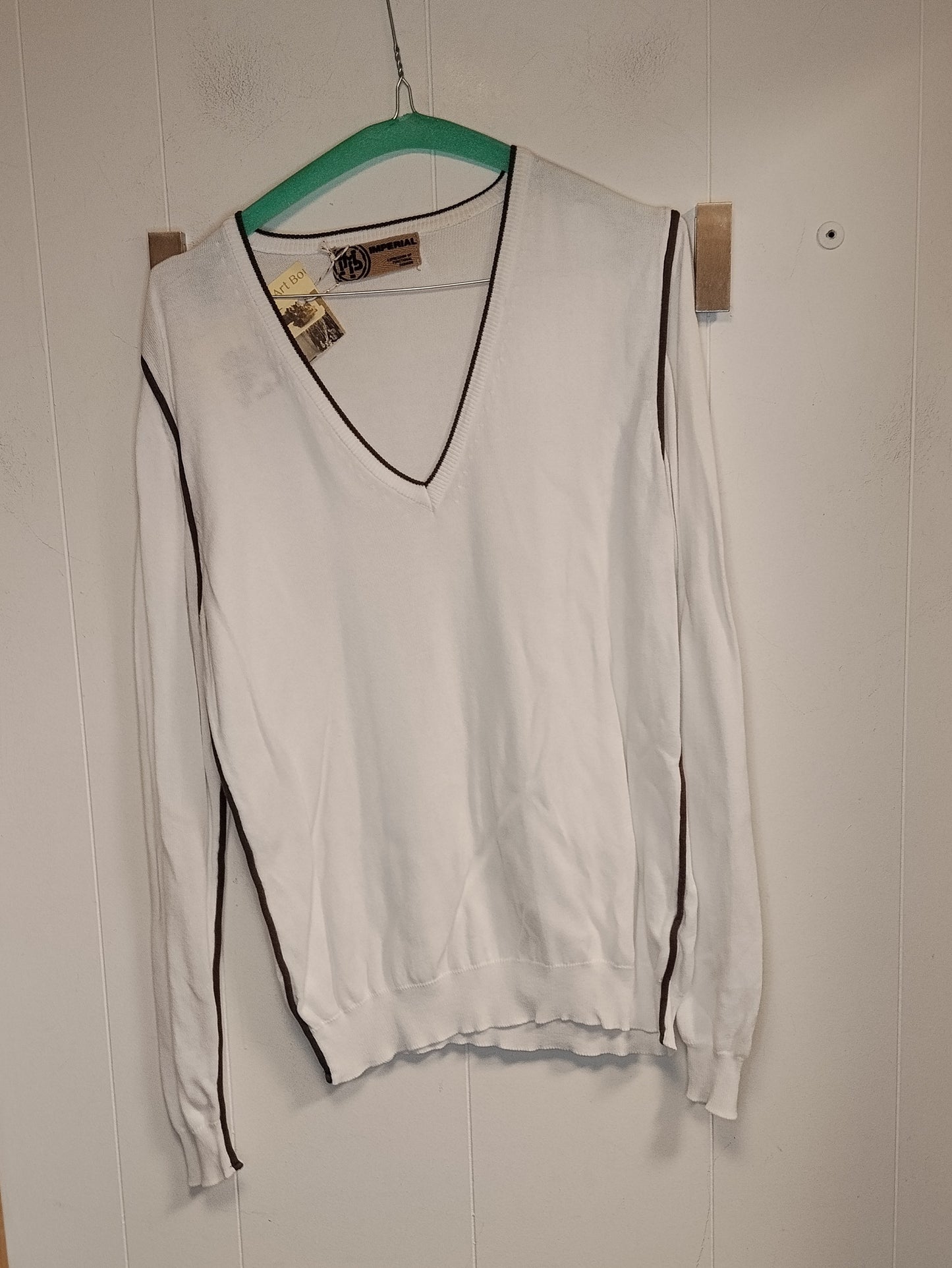 Maglia Donna Imperial Bianca Scollo V Taglia M Maglione Leggero Elegante Casual