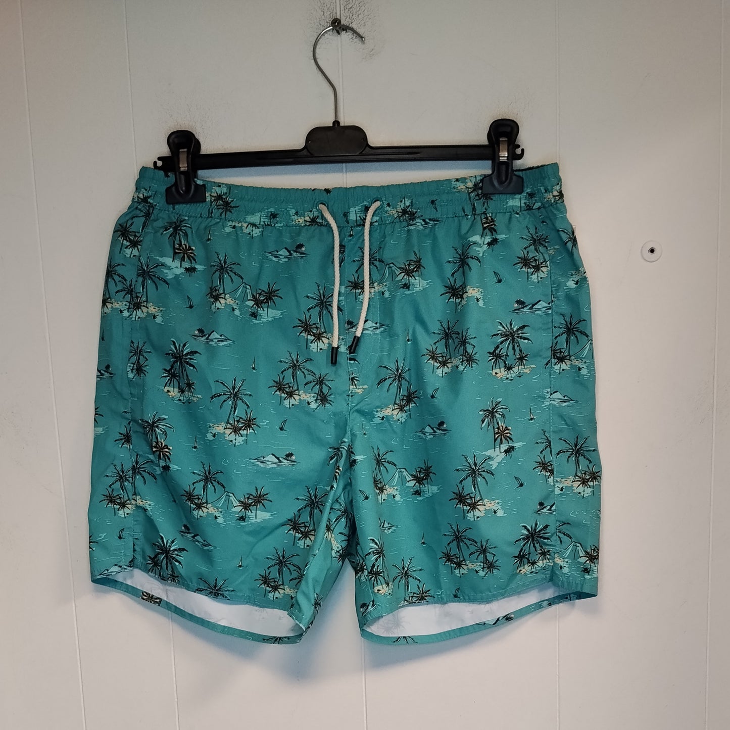 Costume Uomo Coast Coast Turchese Fantasia Tropicale Taglia M Girovita 82 cm Boxer Mare