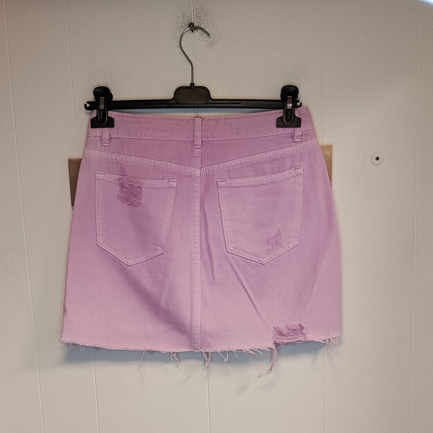 Gonna Donna Rosa Pastello Taglia S Mini Gonna Denim Strappata Stile Casual Fashion