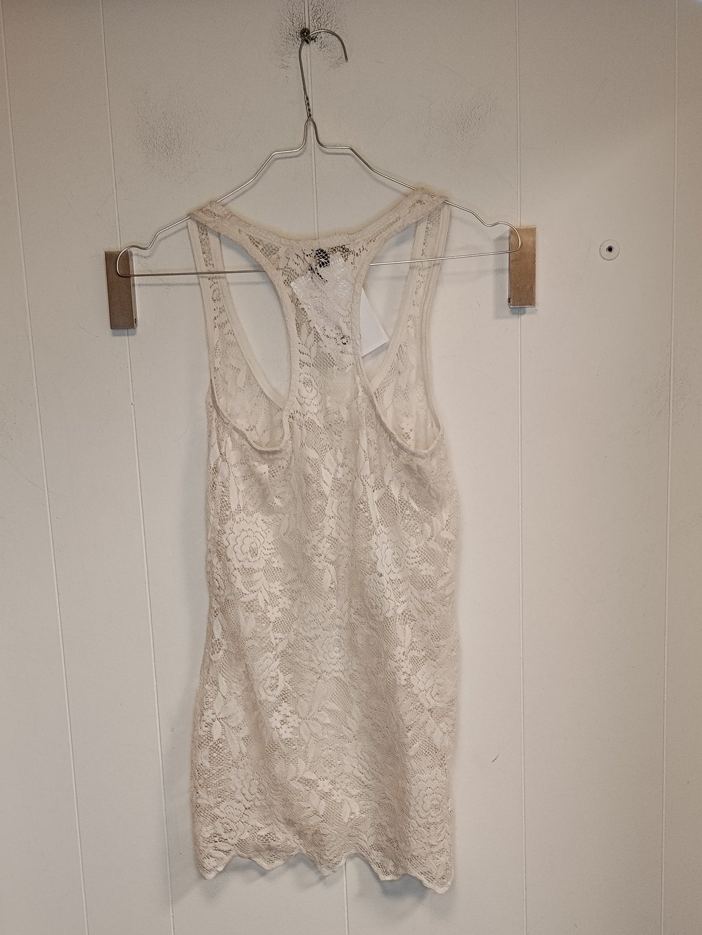 Canotta Donna Bershka Pizzo Beige Taglia S Stile Boho Romantico