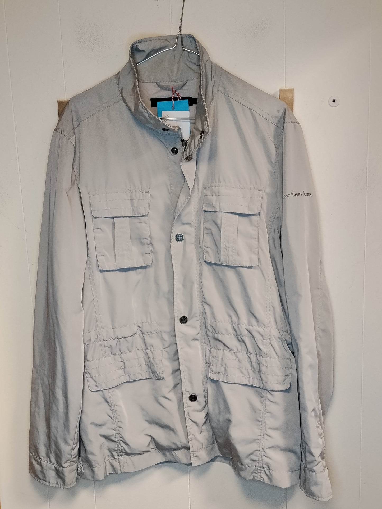 Giacca Uomo Calvin Klein Jeans Beige Chiaro Taglia L Multitasche Casual