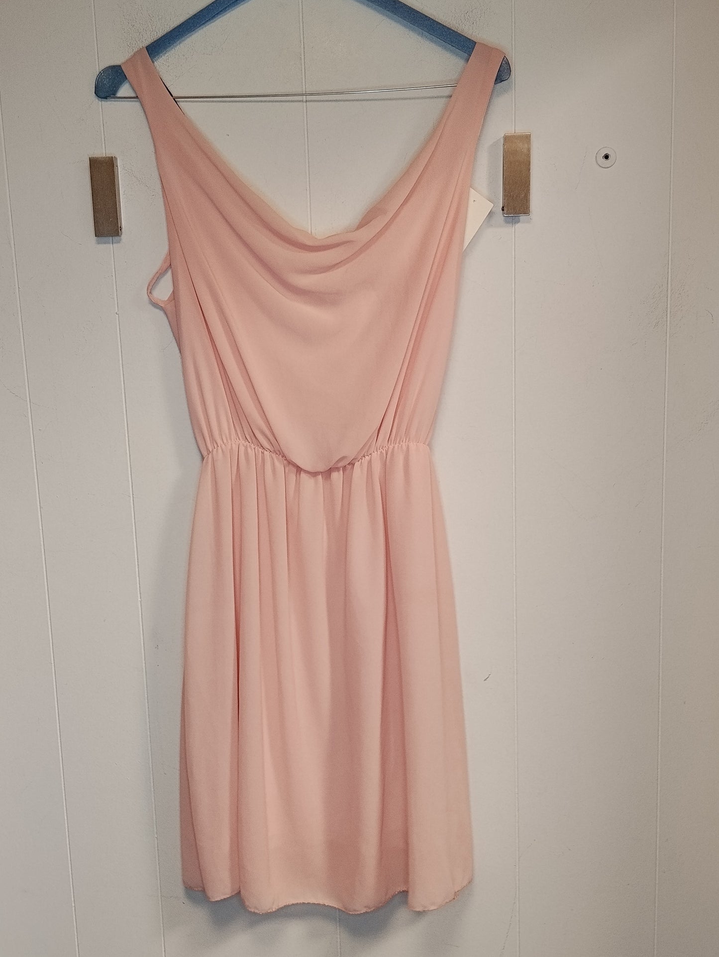 Vestito Donna Rosa Cipria Taglia S Scollo Profondo Dettaglio Gioiello