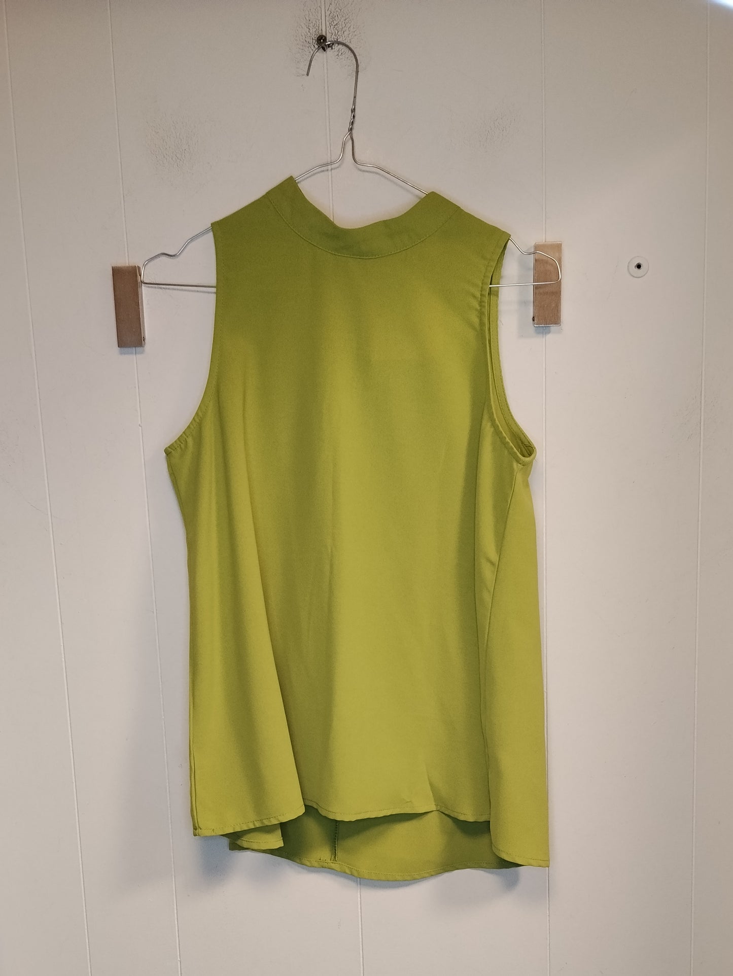 Top Donna Verde Lime Senza Maniche Taglia S Blusa Elegante Casual