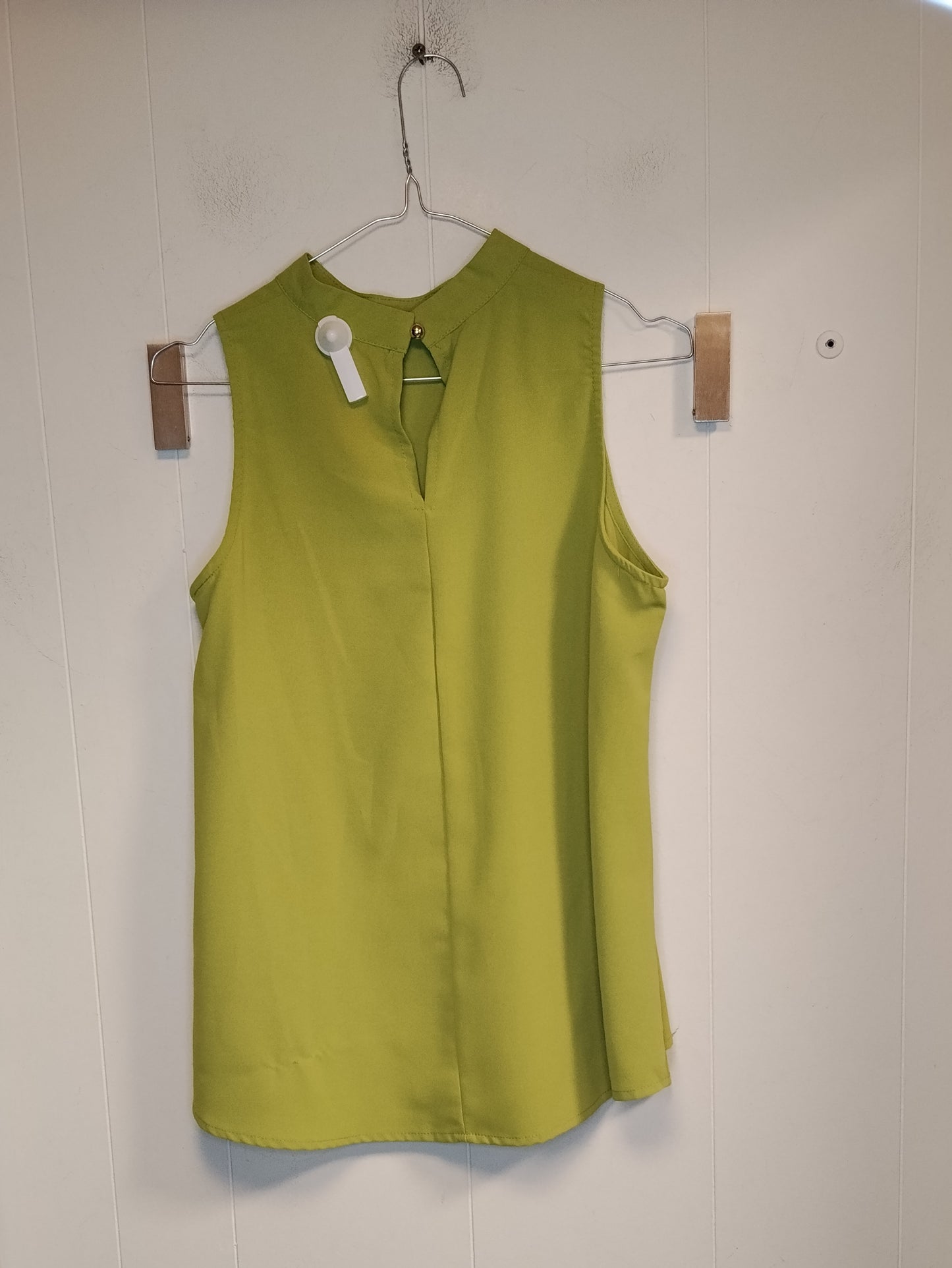 Top Donna Verde Lime Senza Maniche Taglia S Blusa Elegante Casual