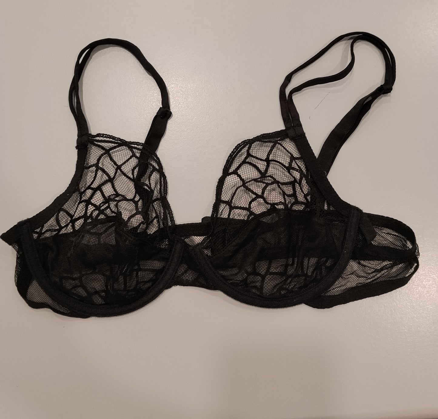 Completo Intimo Donna 4 Pezzi Nero in Pizzo e Tulle Carstirs Senza Taglia