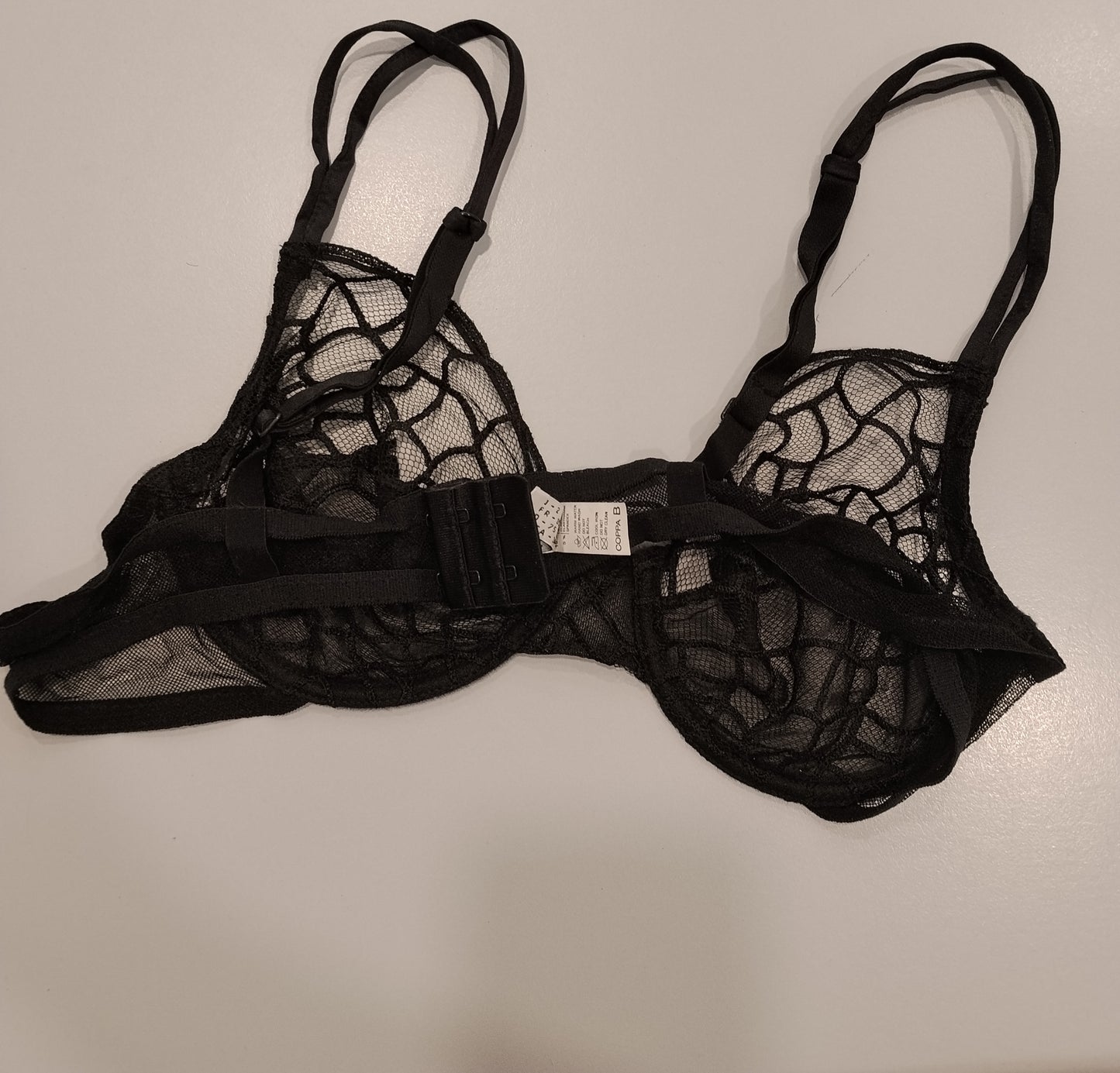 Completo Intimo Donna 4 Pezzi Nero in Pizzo e Tulle Carstirs Senza Taglia