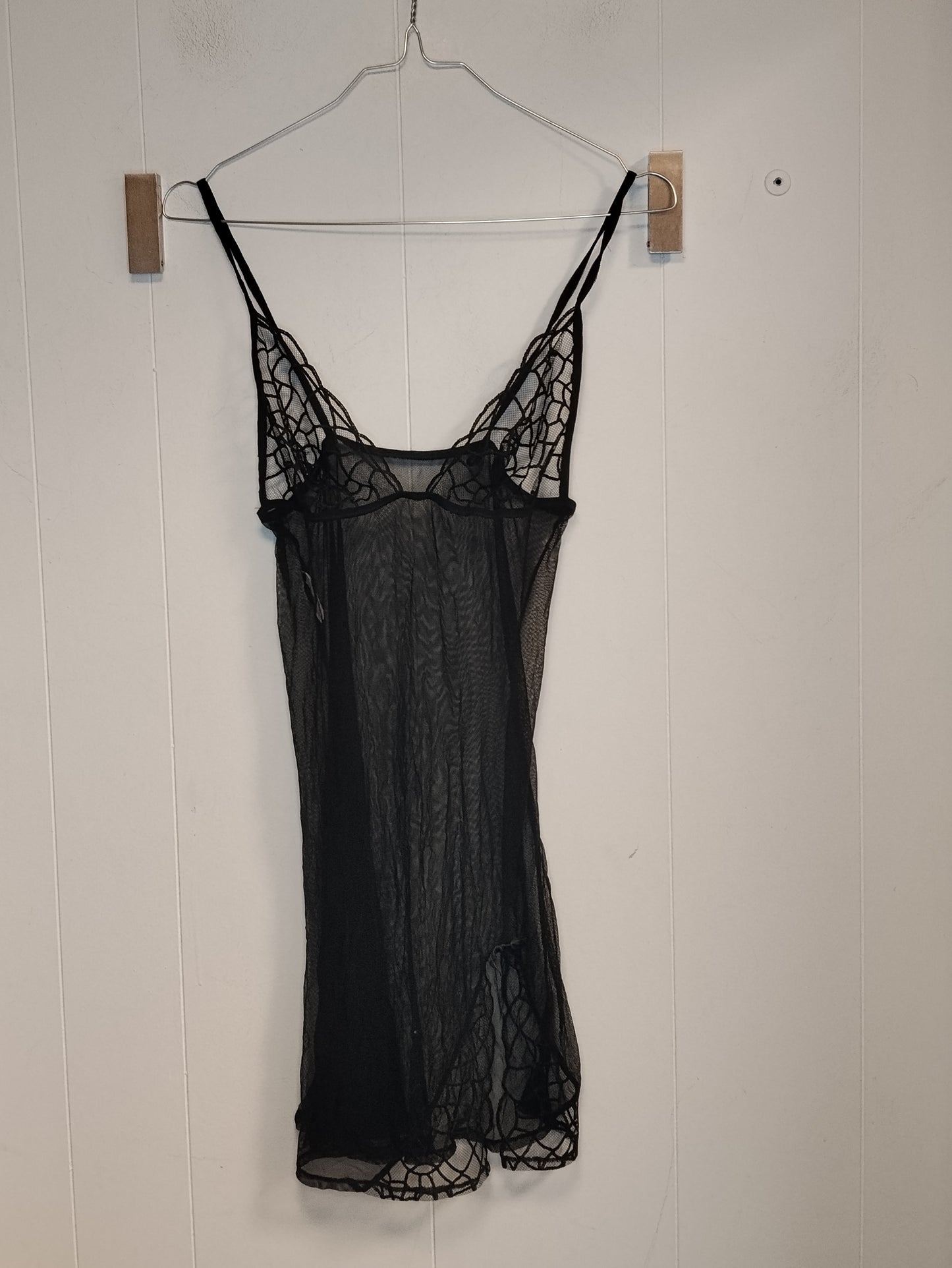 Completo Intimo Donna 4 Pezzi Nero in Pizzo e Tulle Carstirs Senza Taglia