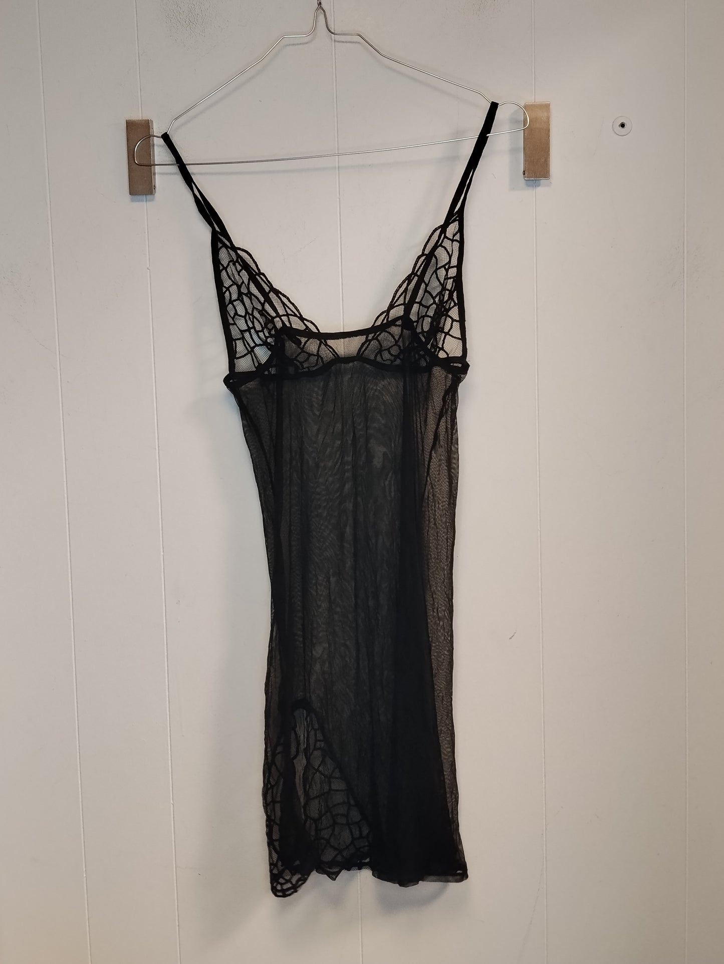 Completo Intimo Donna 4 Pezzi Nero in Pizzo e Tulle Carstirs Senza Taglia
