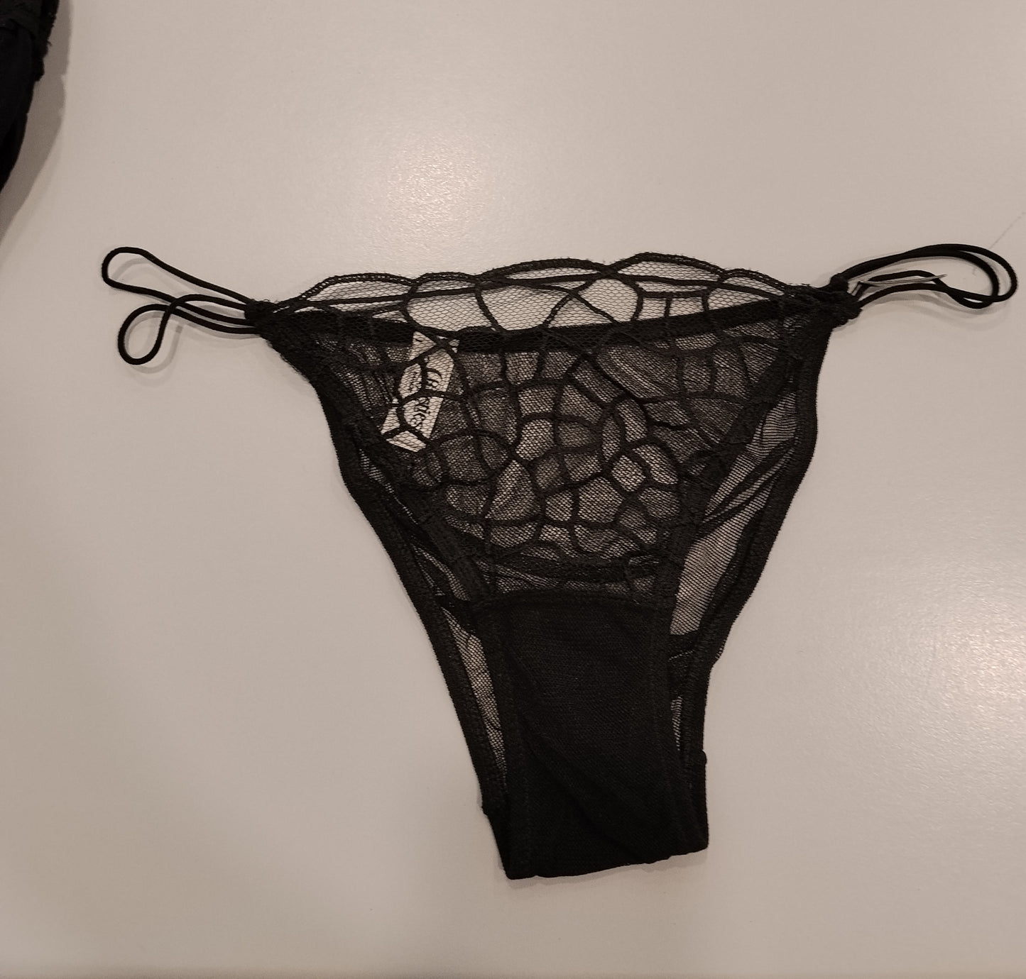 Completo Intimo Donna 4 Pezzi Nero in Pizzo e Tulle Carstirs Senza Taglia