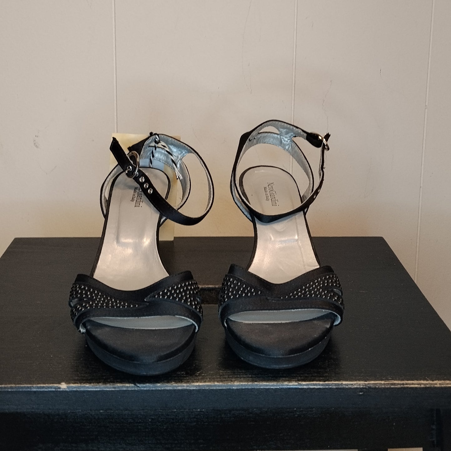 Sandali Eleganti NeroGiardini Donna Neri con Strass e Tacco Taglia 35