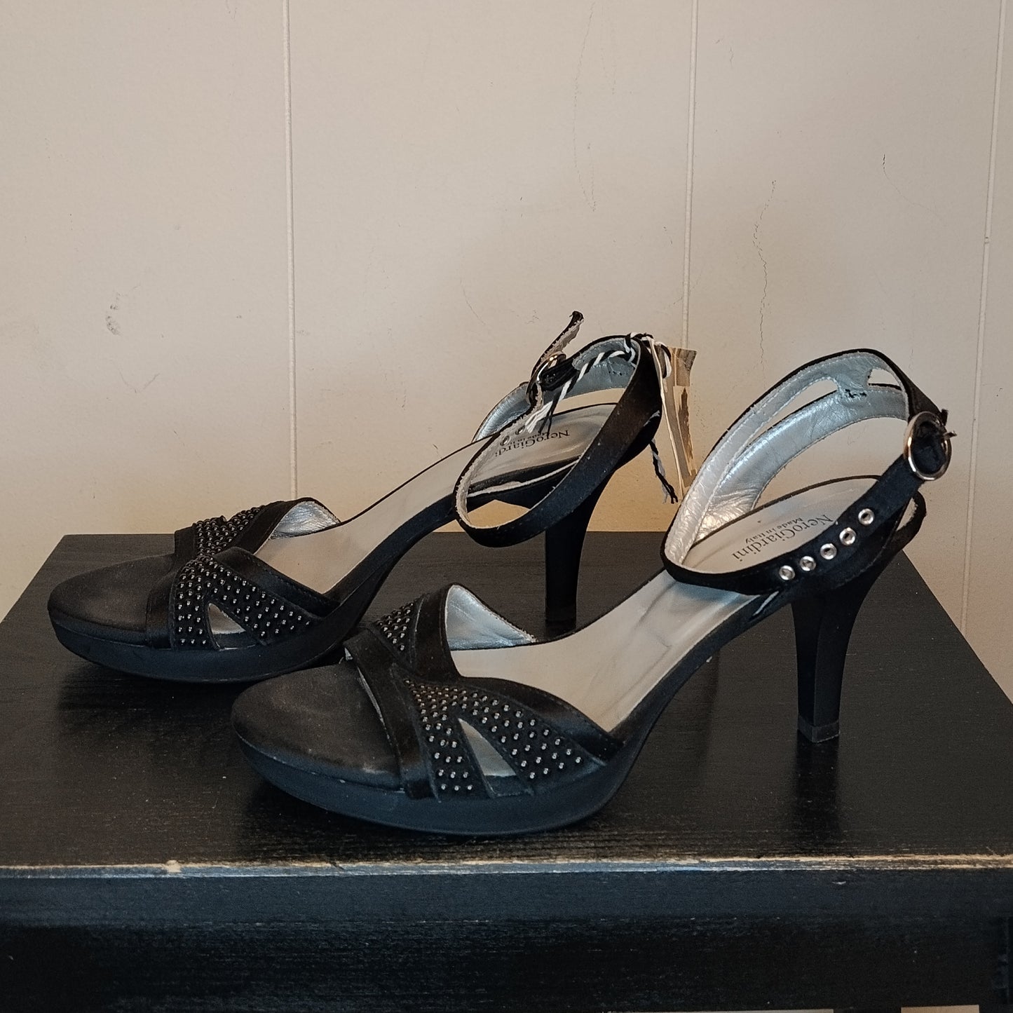 Sandali Eleganti NeroGiardini Donna Neri con Strass e Tacco Taglia 35