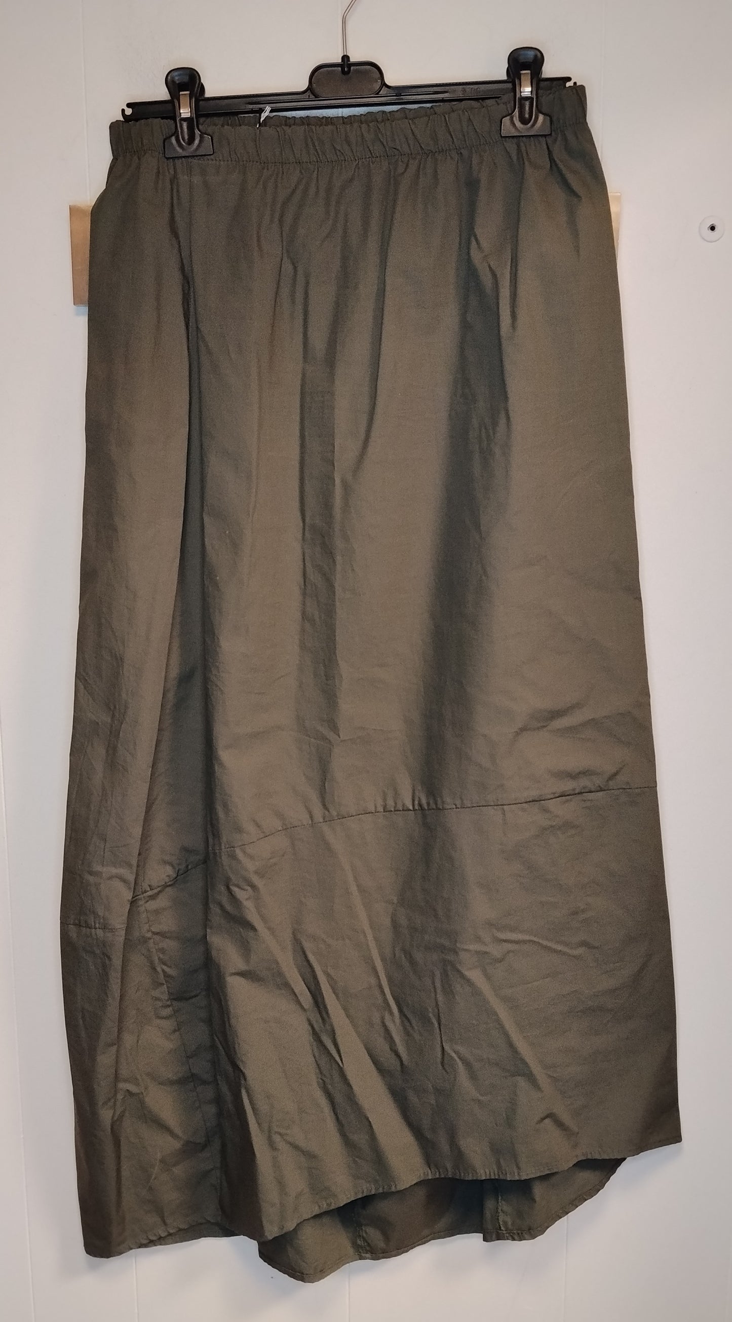 Gonna Lunga Donna Verde Militare Vita Elasticizzata Taglia M Girovita 74 cm