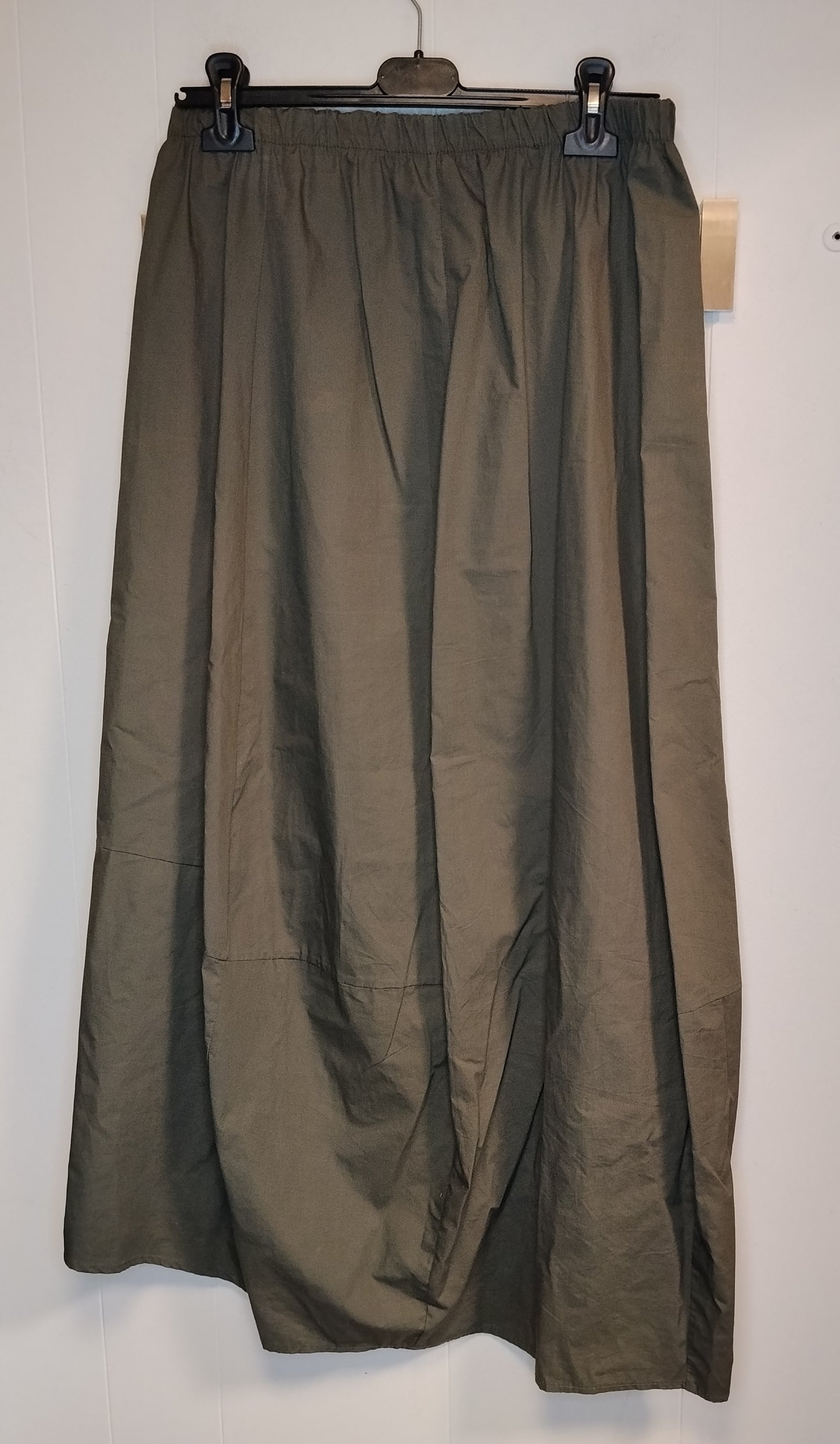 Gonna Lunga Donna Verde Militare Vita Elasticizzata Taglia M Girovita 74 cm