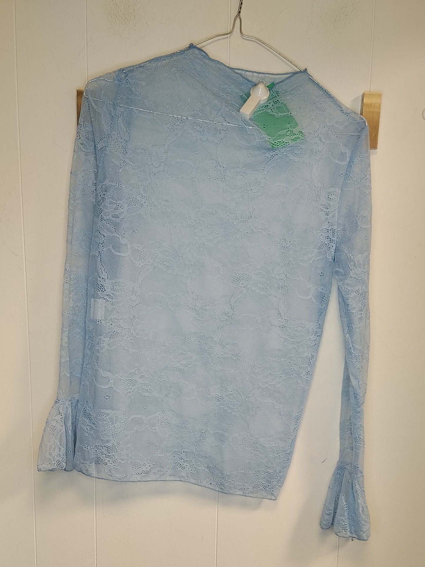 Maglia Donna Blu Royal in Pizzo Azzurro Maniche Lunghe Taglia S