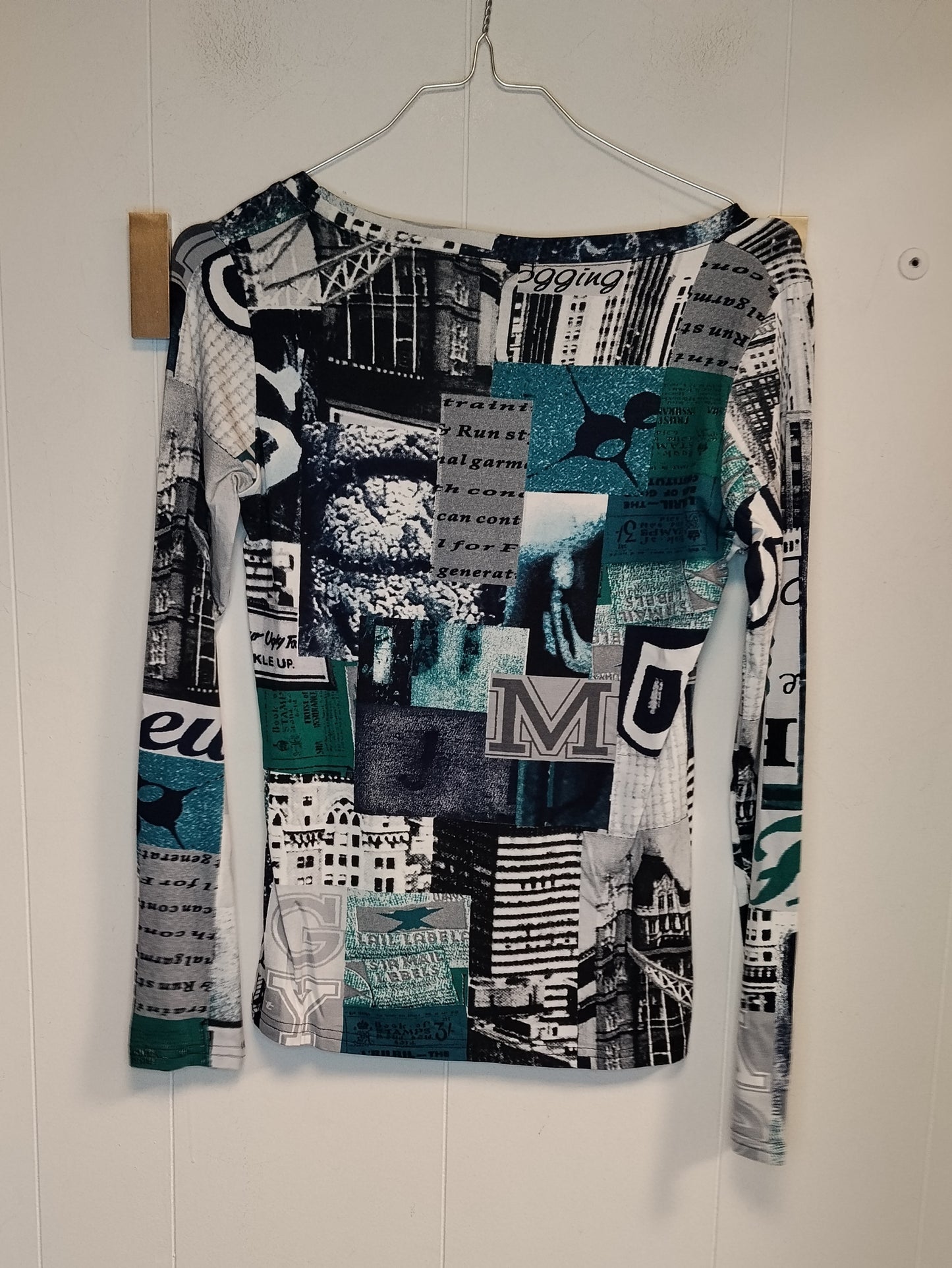 Maglia Donna Papillon Fantasia Urban City Maniche Lunghe Taglia L