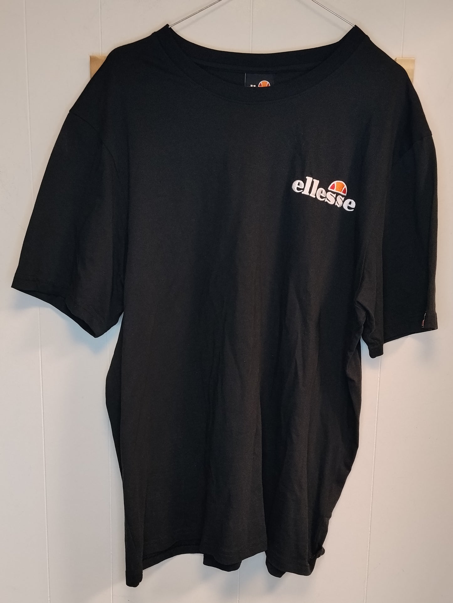 T-Shirt Uomo Ellesse Nera Logo Ricamato Taglia XXL