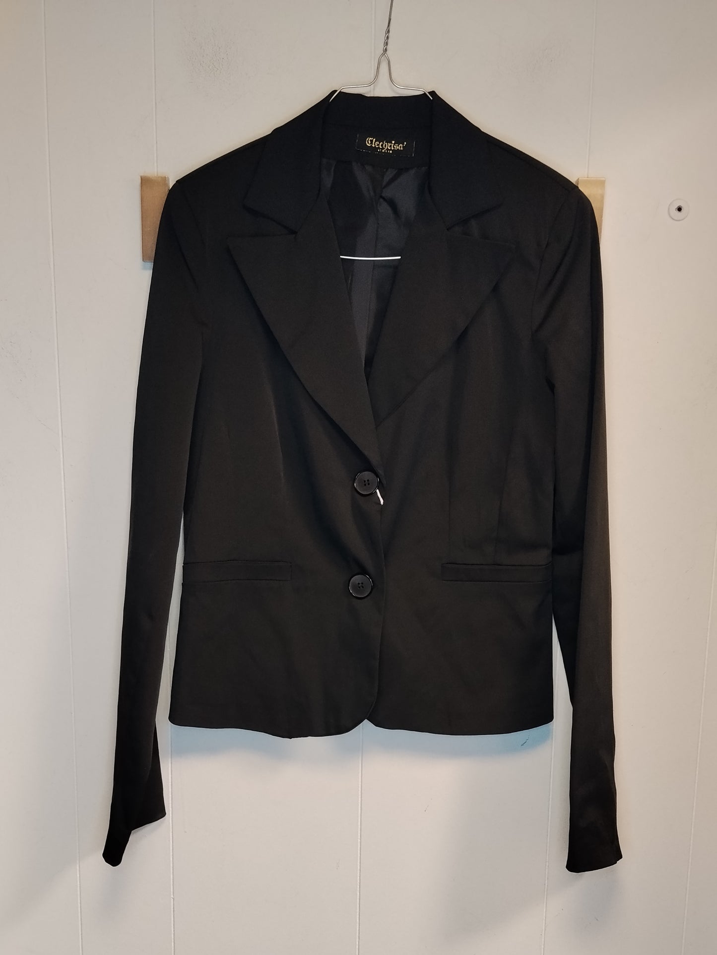 Completo Donna Elegante Nero 2 Pezzi Giacca e Pantalone Taglia M