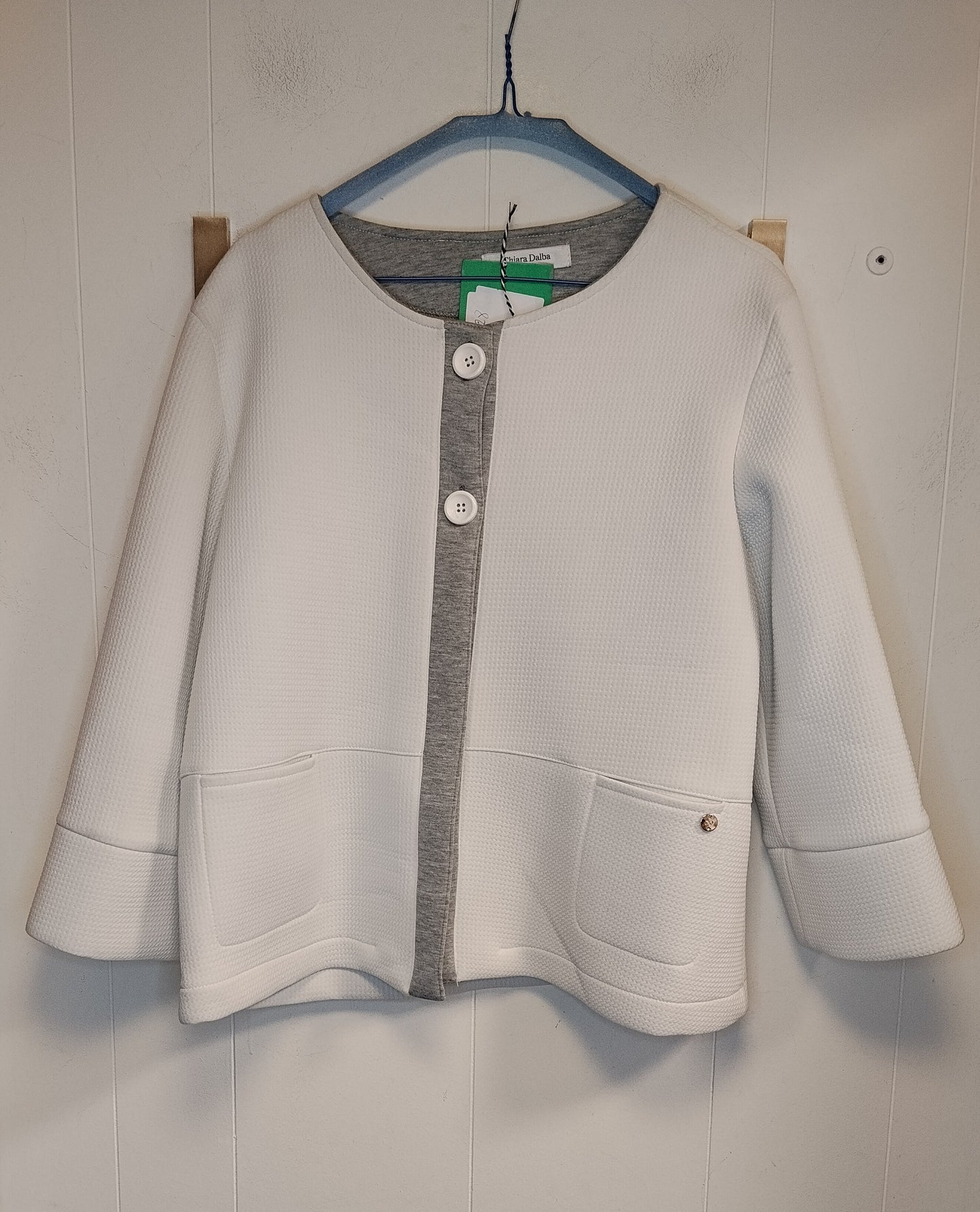 Giacca Donna Chiara Dalba Bianca e Grigia Elegante Taglia L