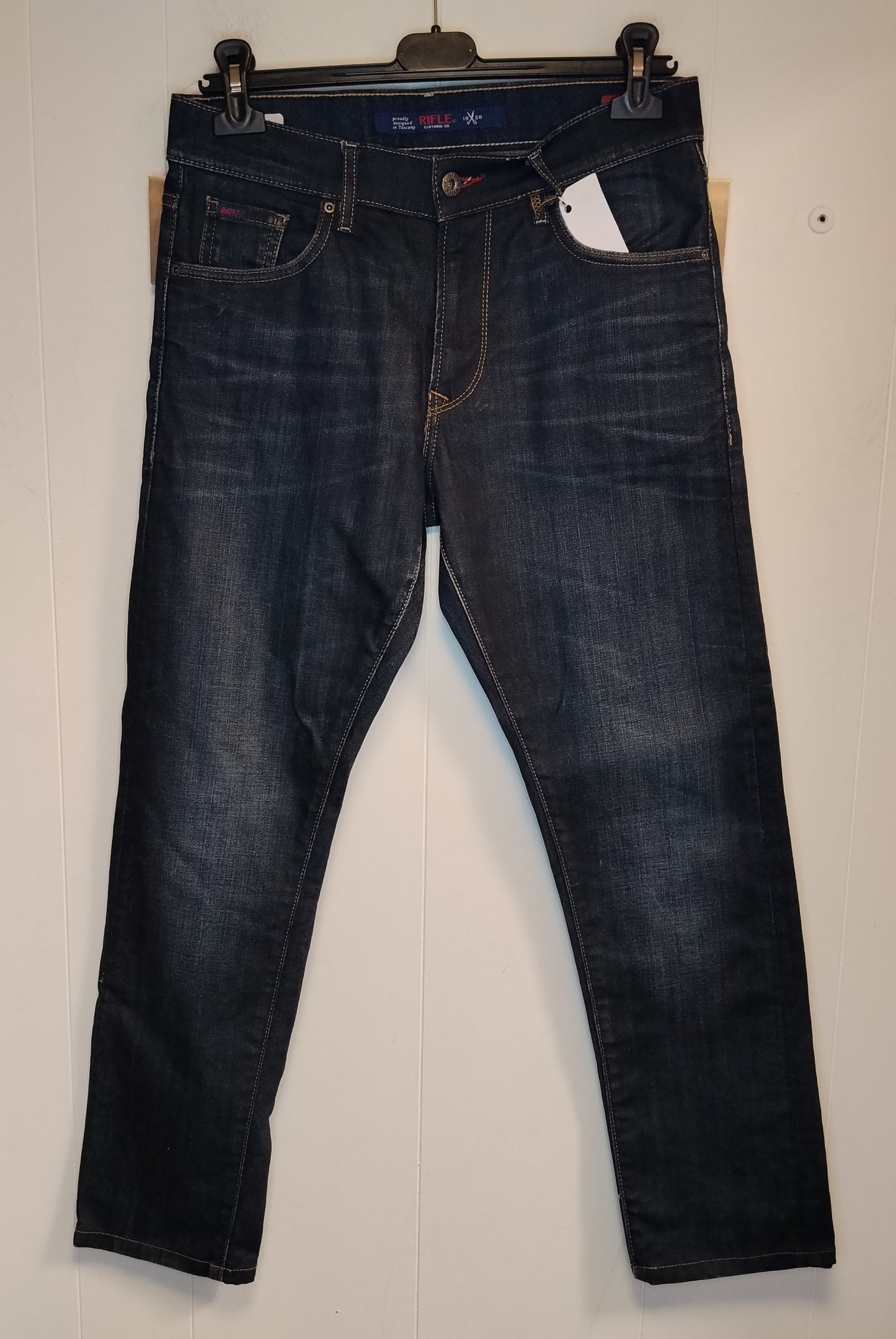 Jeans Uomo Rifle Denim Blu Scuro Taglia 44 Girovita 80 cm