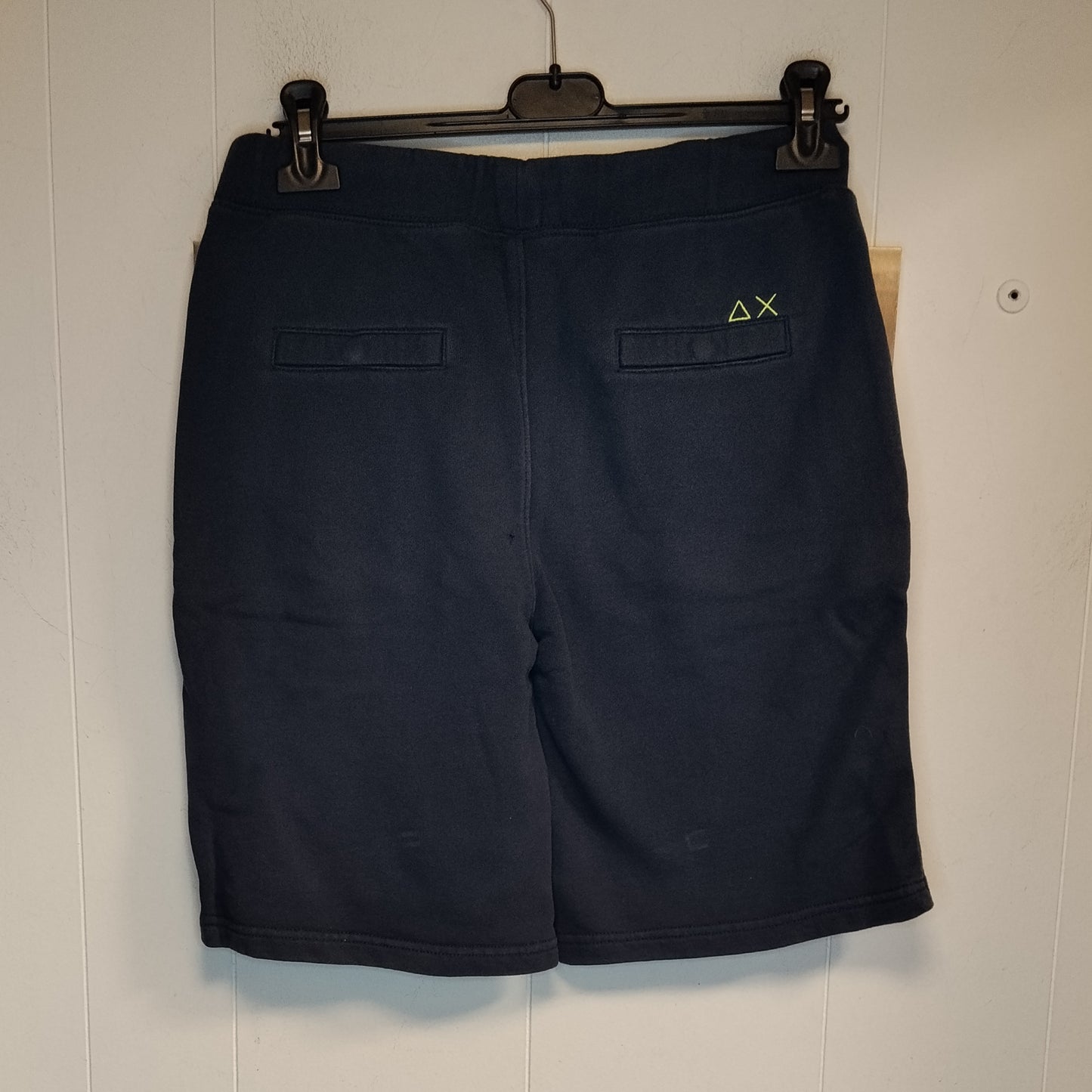 Bermuda Ragazzo Sun68 Blu con Logo Verde Fluo Taglia 16 Anni