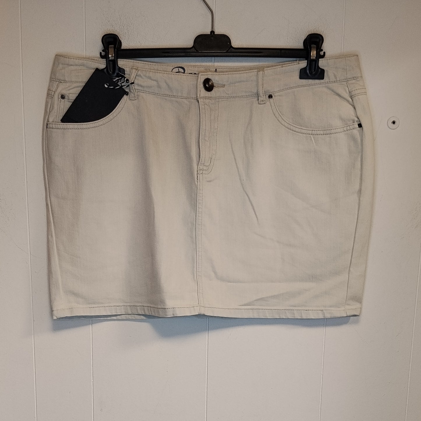 Gonna Jeans Donna Basic Denim Bianca Taglia 48 Gonna Mini Casual