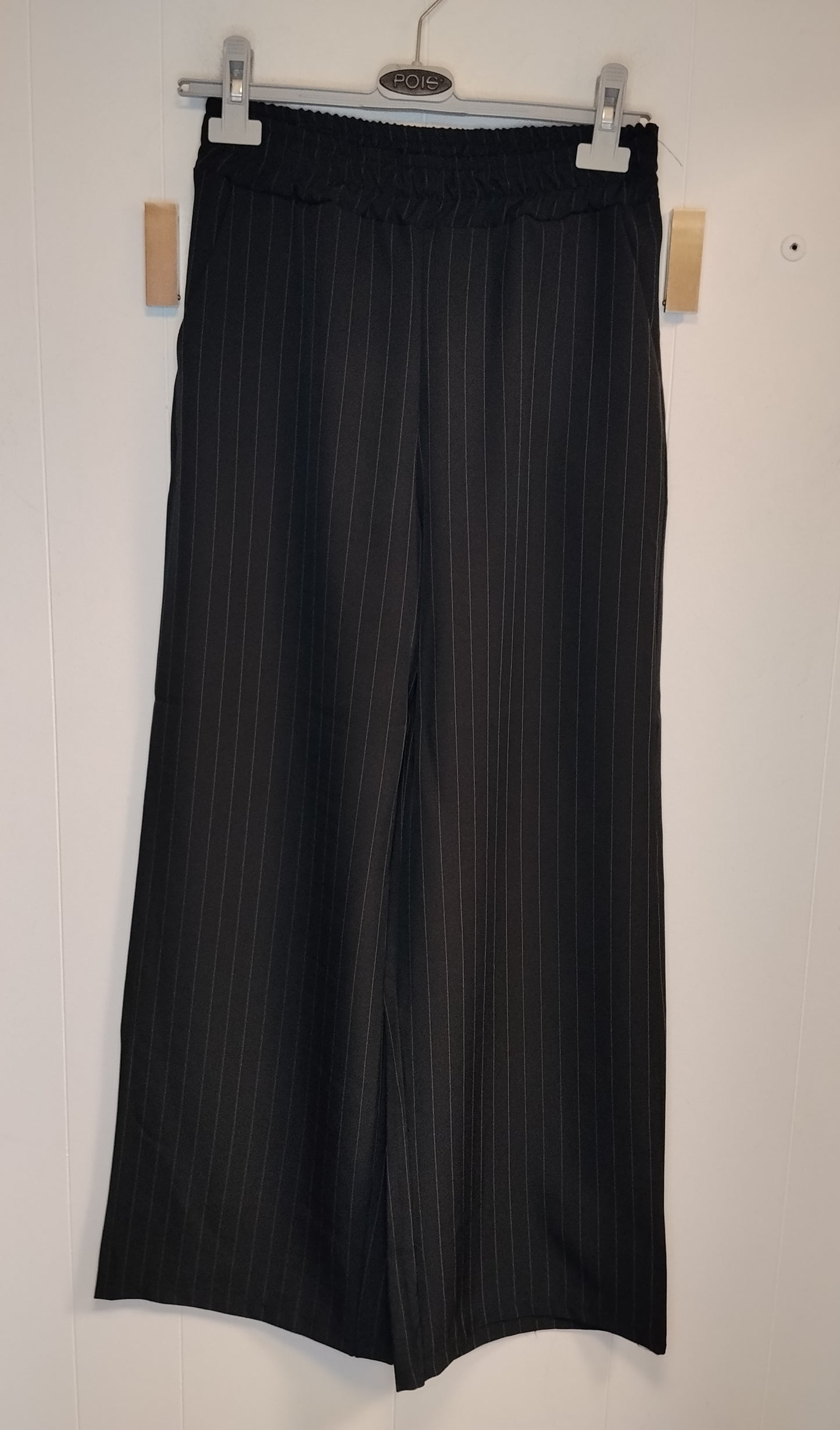 Completo Donna 2 Pezzi Gessato Nero Taglia M Pantalone Palazzo e Gilet Lungo