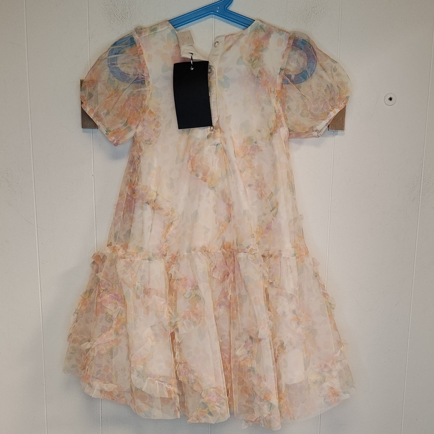 Vestito Bambina KIK Taglia 4-5 Anni 110 cm Abito Elegante Tulle Fantasia Pastello