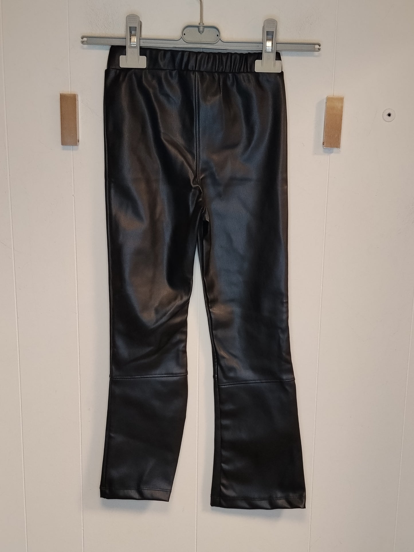 Pantaloni Ecopelle Bambina OVS Taglia 7-8 Anni 128 cm Neri Modello Svasato