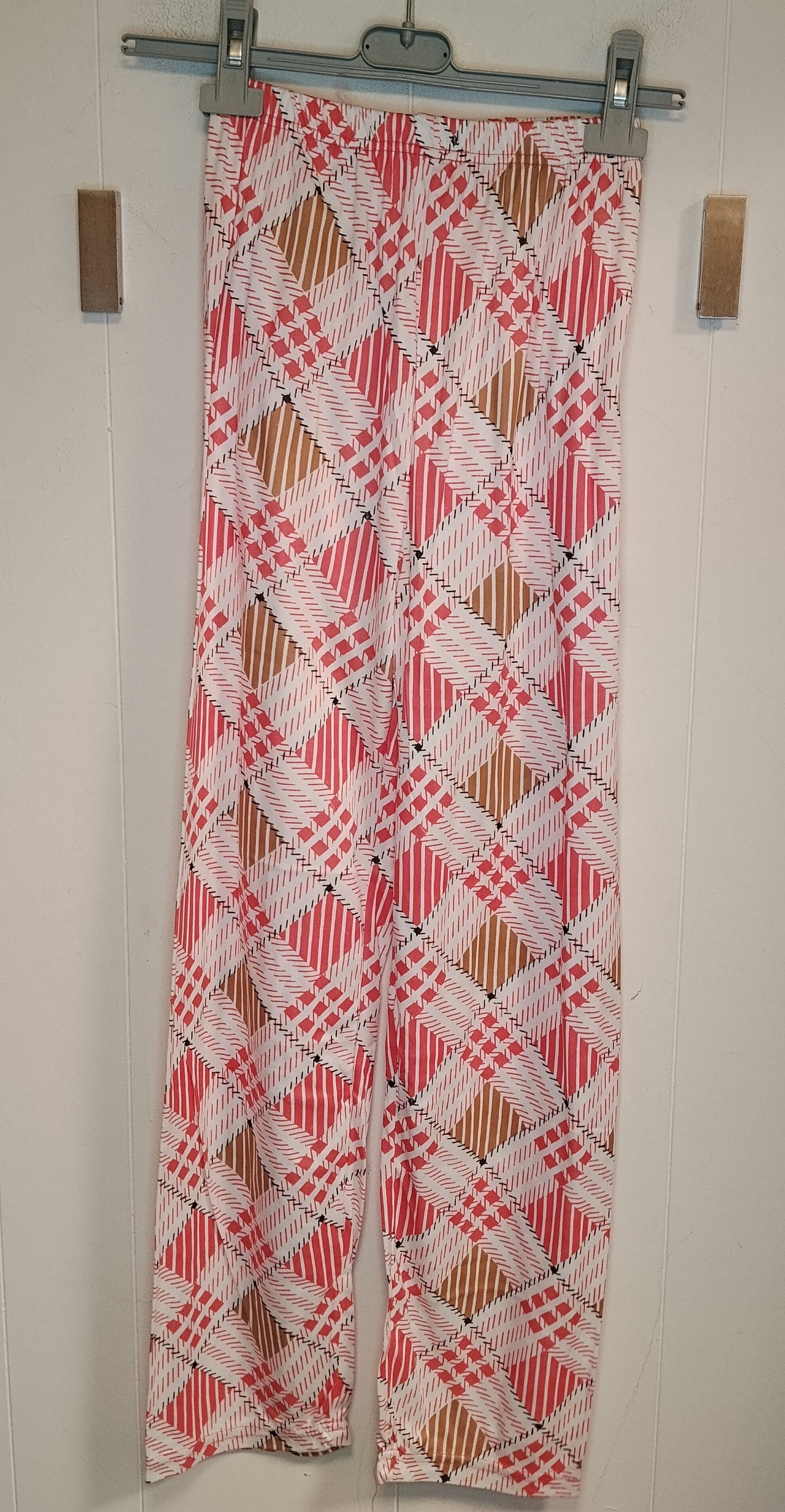 Pigiama Donna Due Pezzi Rosa Fantasia Geometrica Taglia S Girovita 52 cm