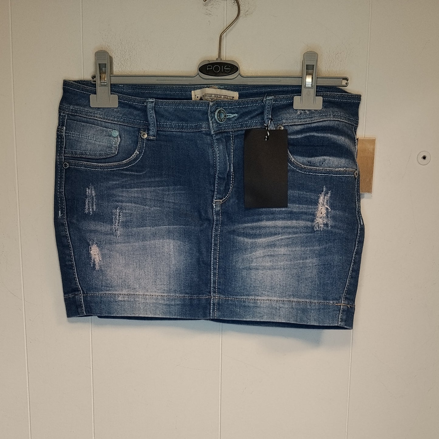 Gonna Donna Bershka Jeans Mini Denim Effetto Used Taglia 44