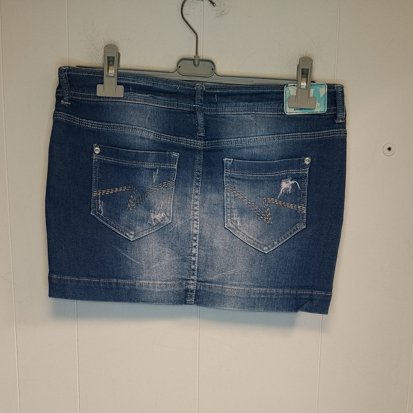 Gonna Donna Bershka Jeans Mini Denim Effetto Used Taglia 44