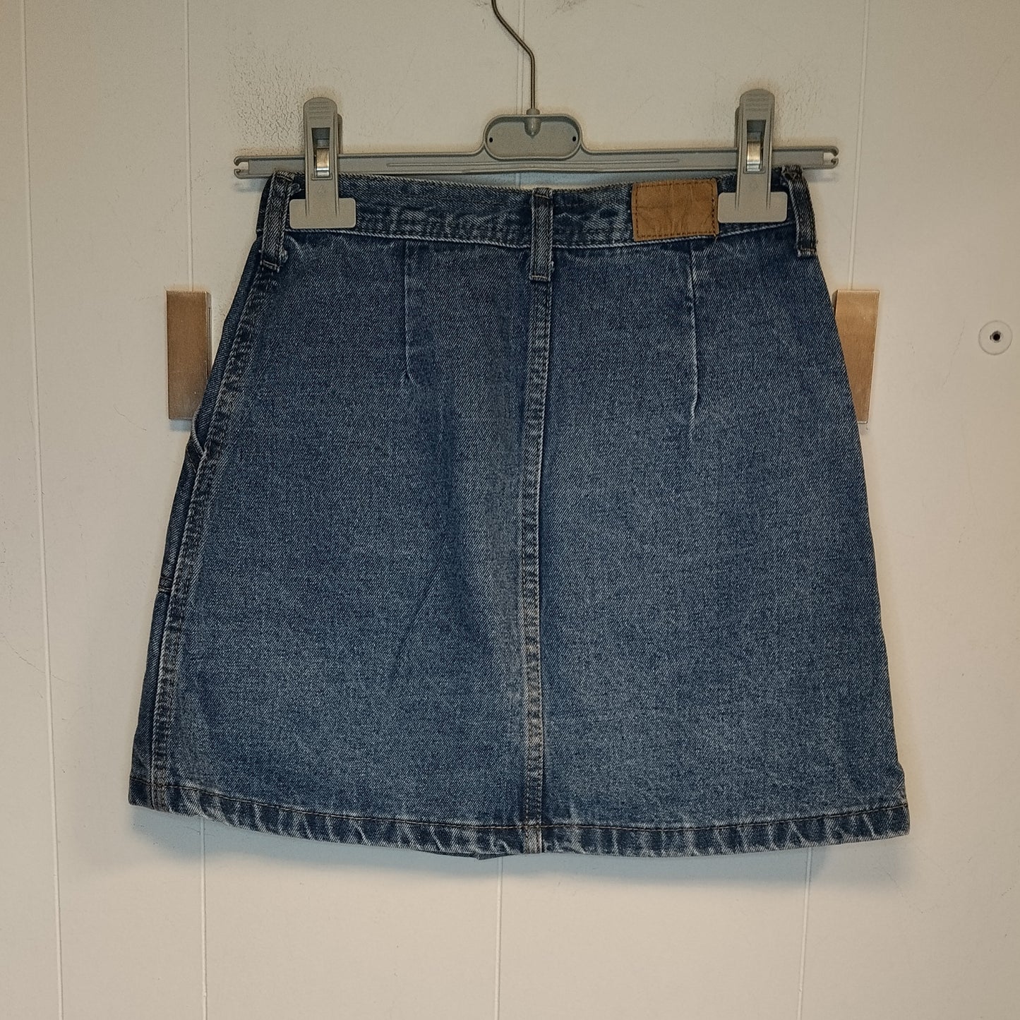 Gonna Donna in Denim Blu con Bottoni Frontali Taglia XS