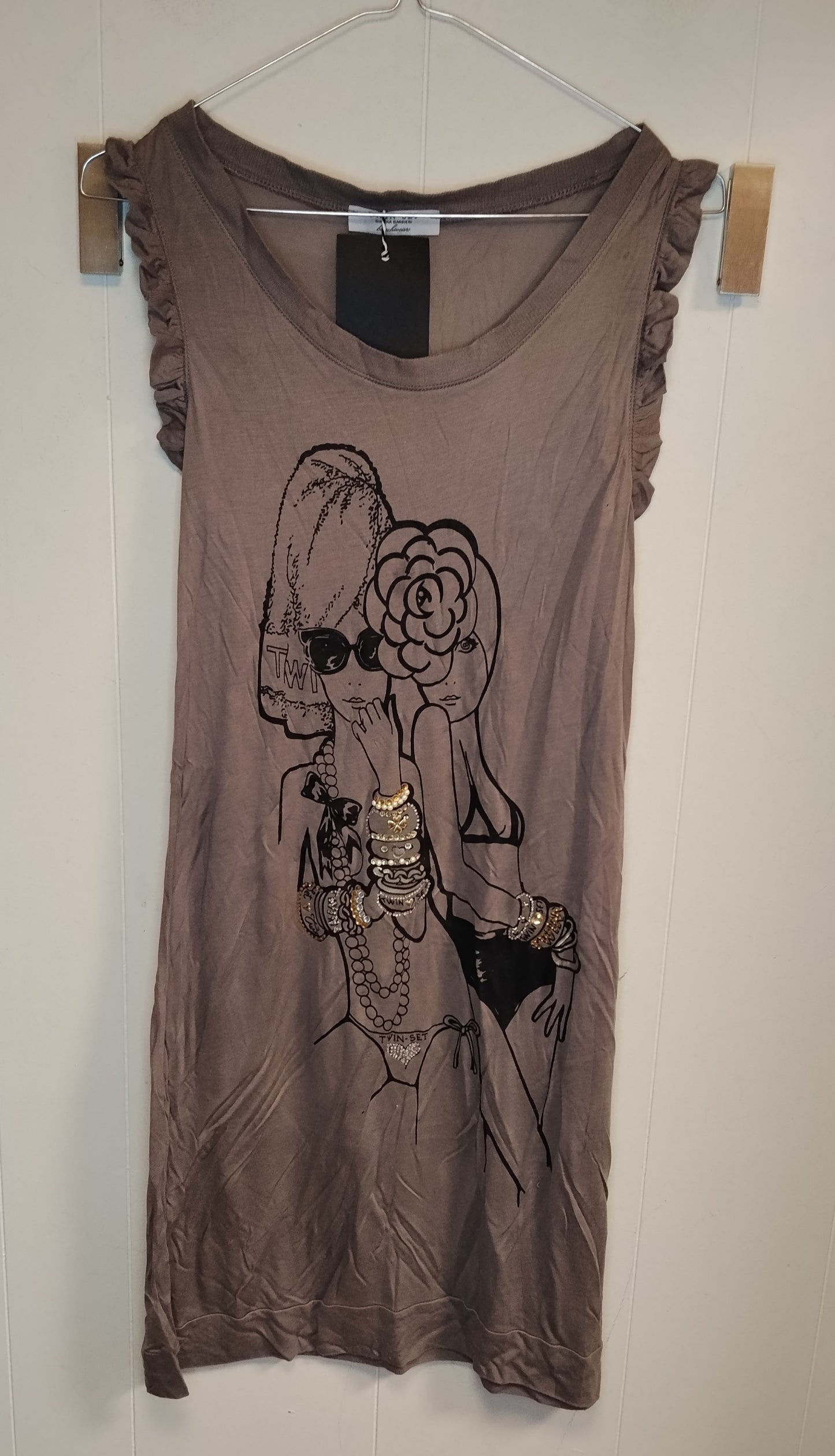 Vestito Twin Set Donna Taglia S Stampa Fashion Applicazioni Gioiello