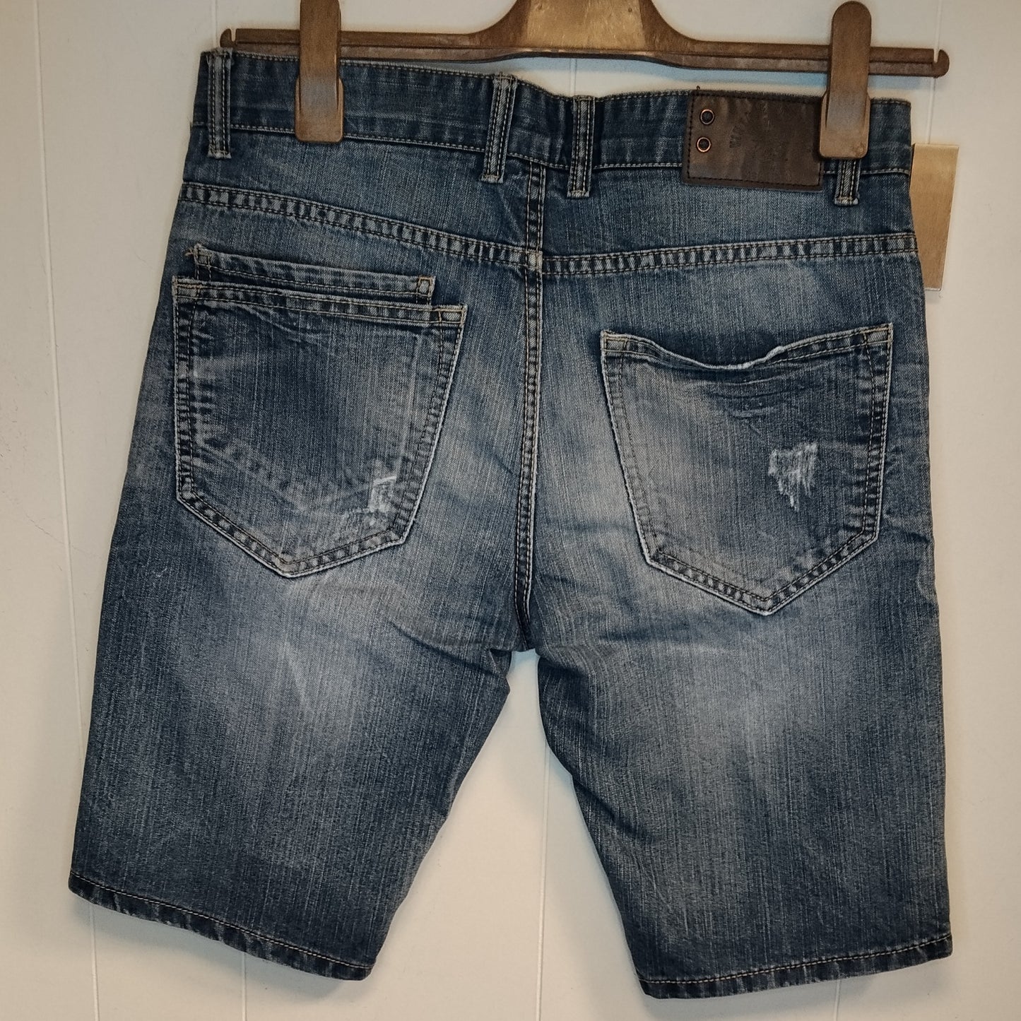 Bermuda Jeans OVS Uomo Taglia 46 Denim Used Effetto Destroyed