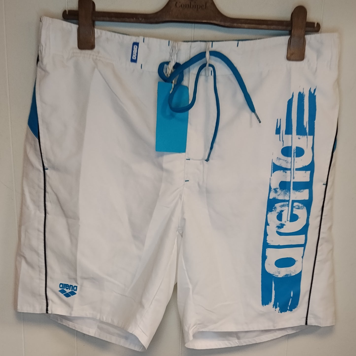 Costume da Bagno Arena Uomo XL Bianco Azzurro Shorts Mare Girovita 94 cm