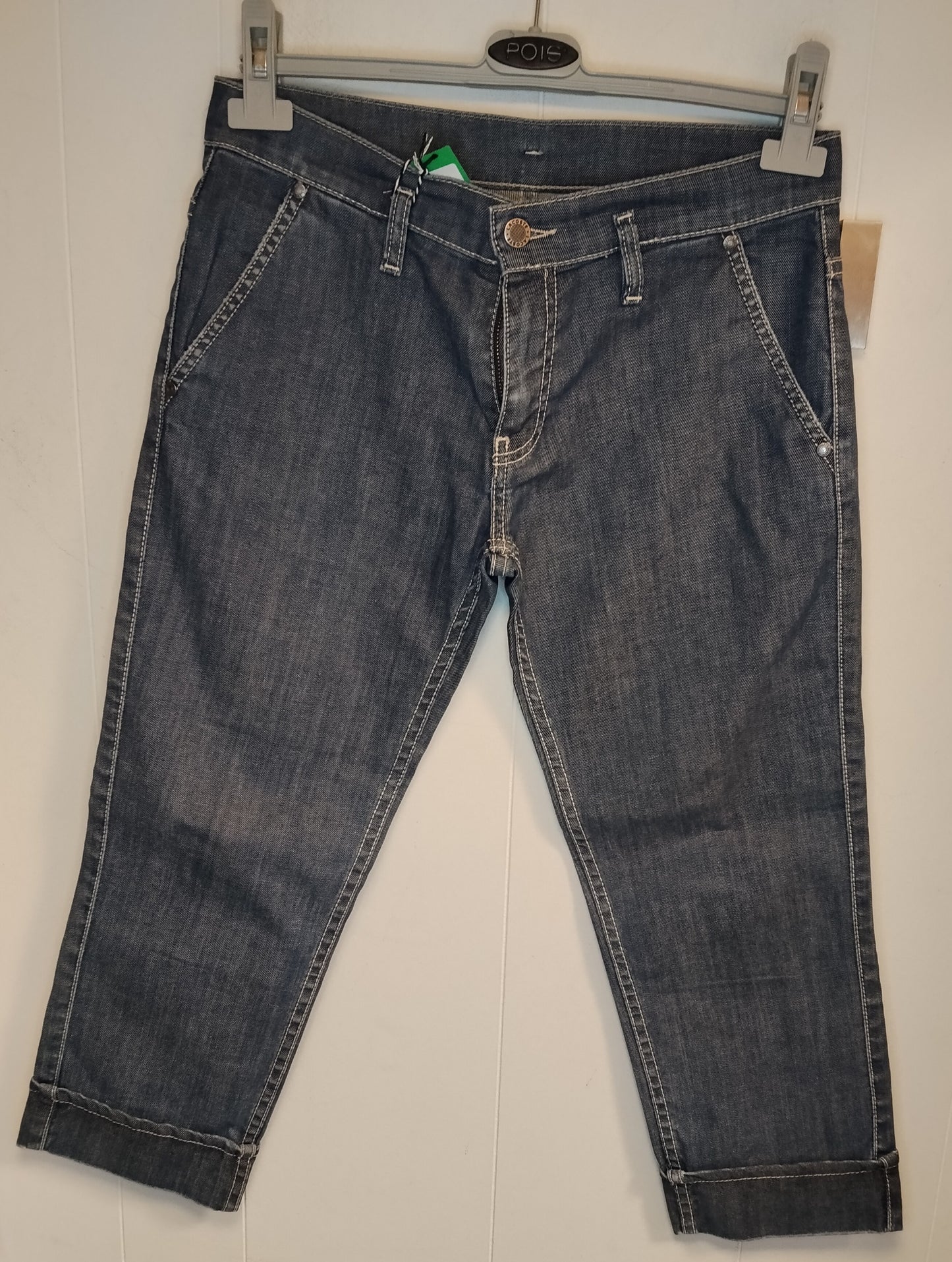 Jeans Capri Donna Lacoste Taglia 42 Denim Blu Girovita 80 cm