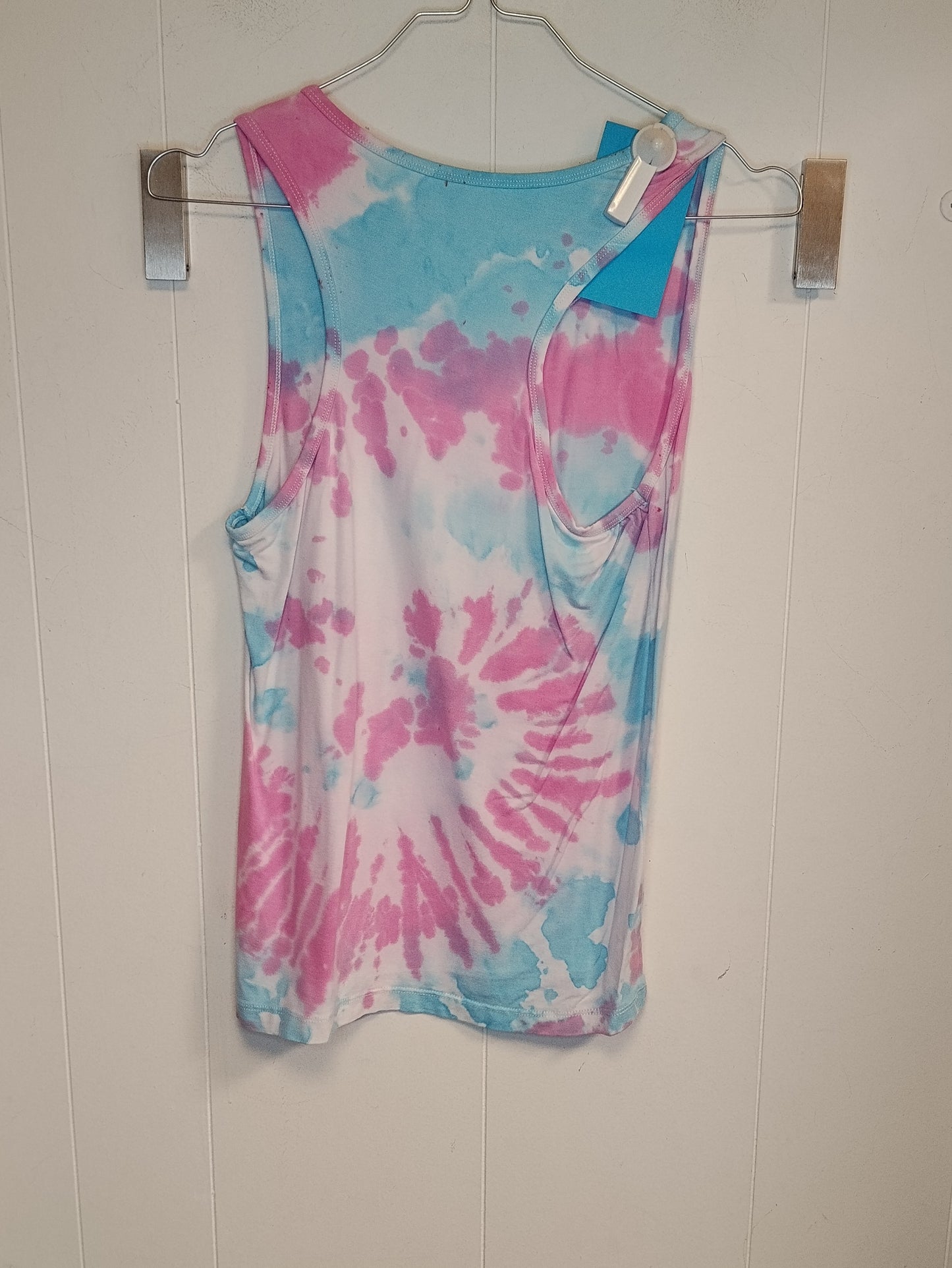 Canotta Donna Tie Dye Rosa e Azzurro Taglia S Top Estivo Senza Maniche