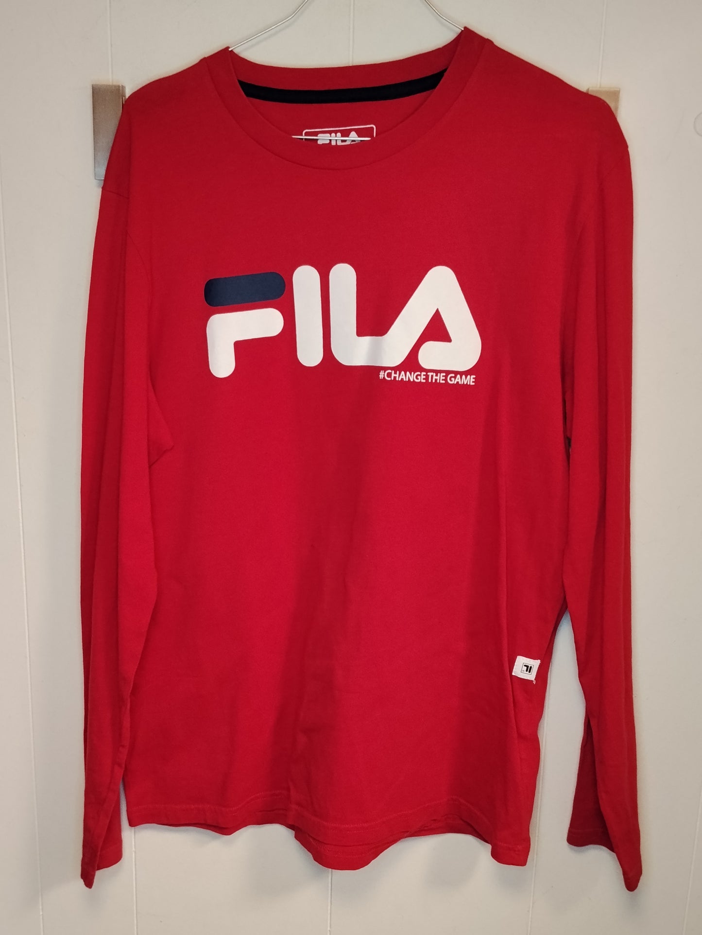 Maglia Fila Uomo Rossa Manica Lunga Logo Frontale Taglia L