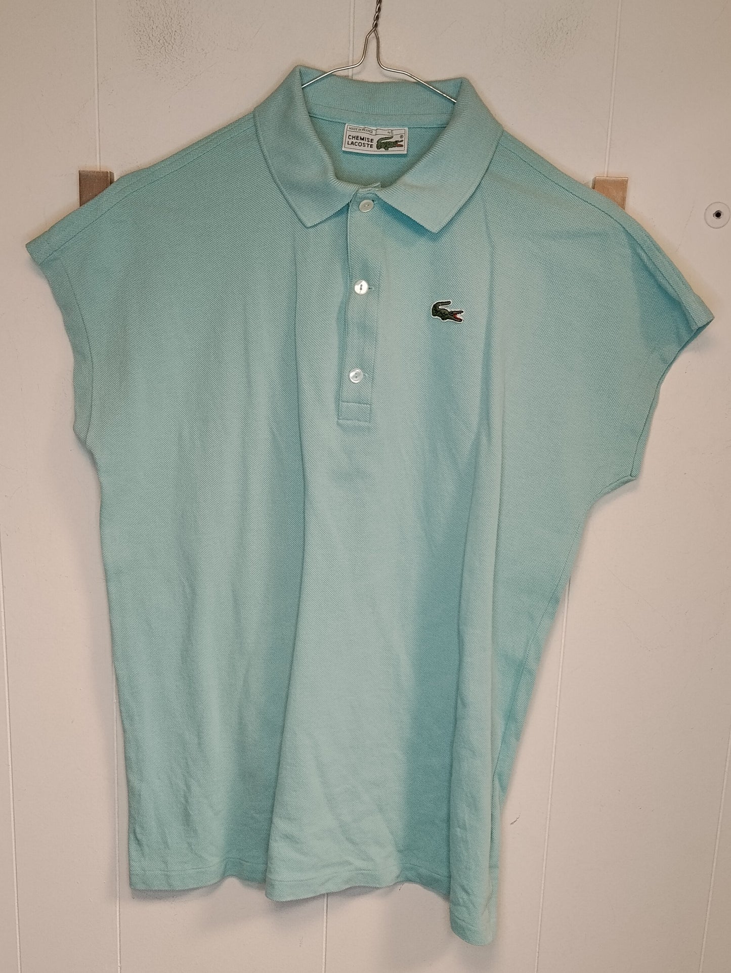 Polo Donna Lacoste Verde Acqua Taglia M Cotone Piqué Logo Coccodrillo