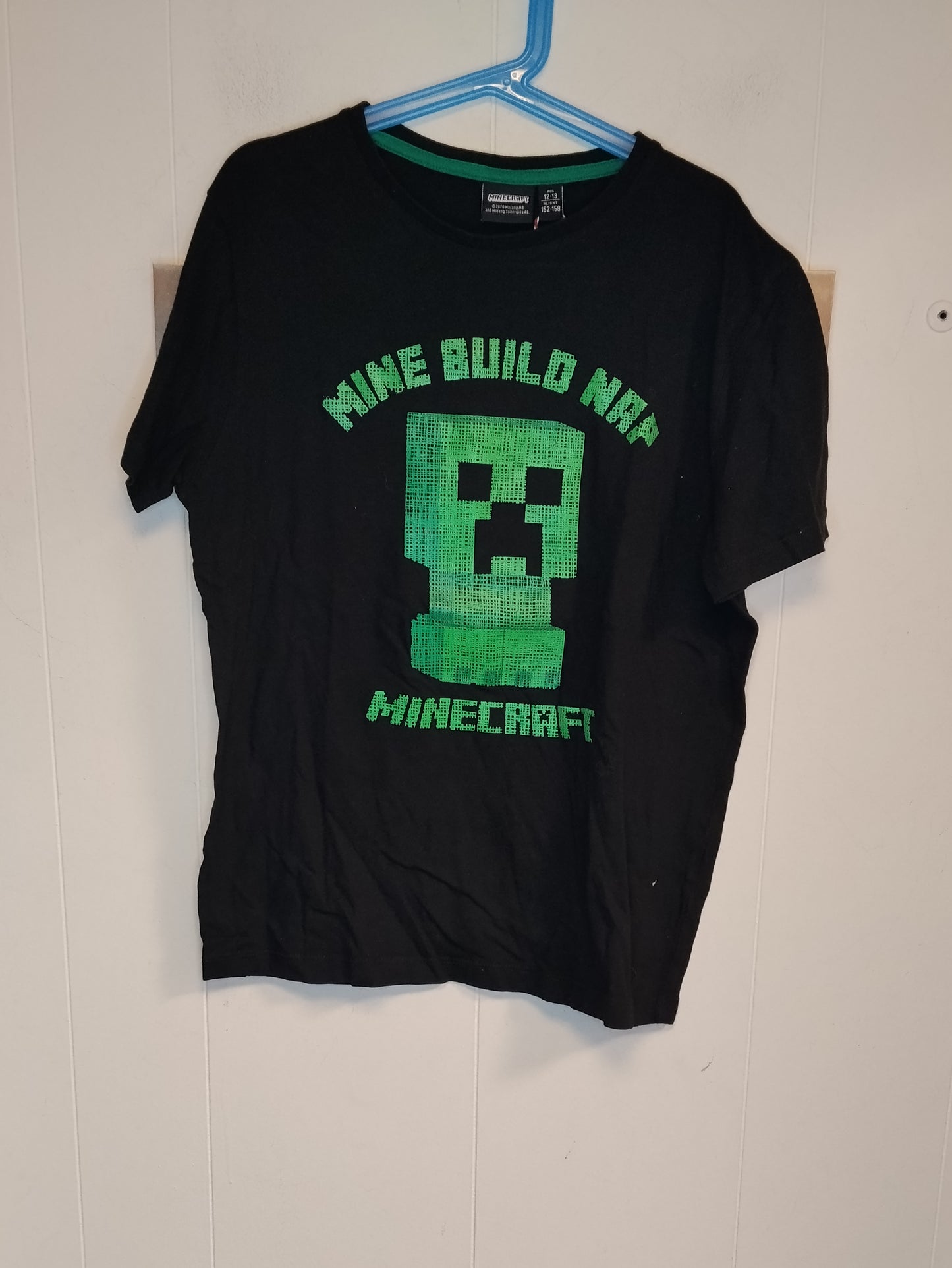 T-Shirt Minecraft Creeper Bambino Taglia 12-13 Anni 152-158 cm Nera