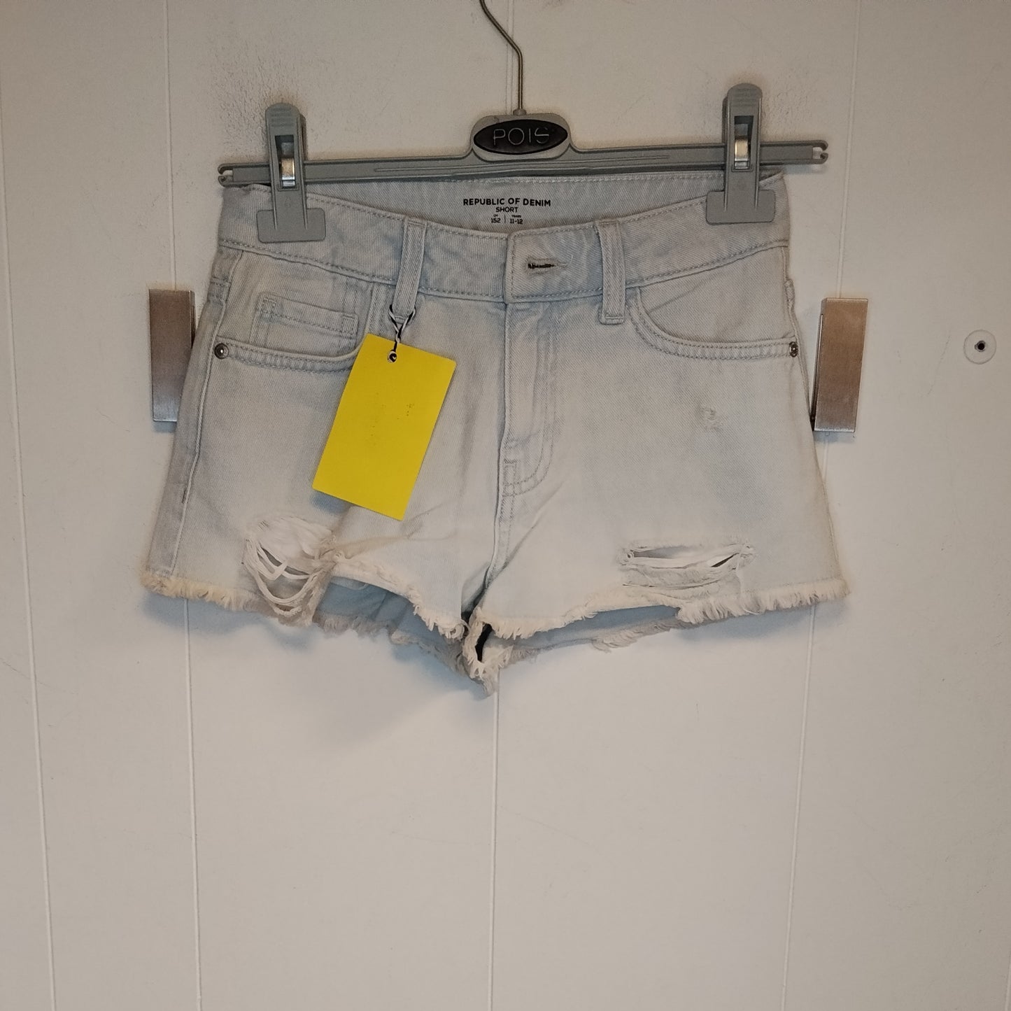 Shorts Jeans Republic of Denim Bambina 11-12 Anni 152 cm Denim Chiaro Strappato
