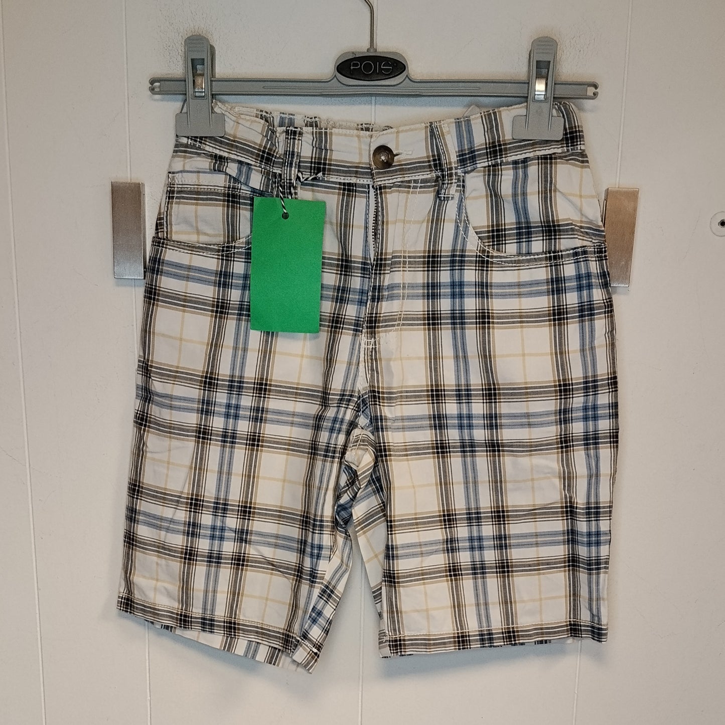 Bermuda Benetton Bambino Quadri Taglia 10-11 Anni 150 cm Girovita 64 cm