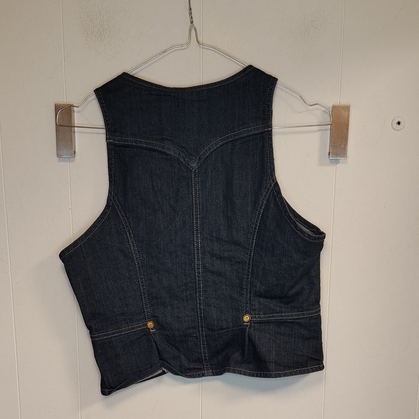 Gilet Donna Mango Jeans Denim Blu Scuro Taglia L