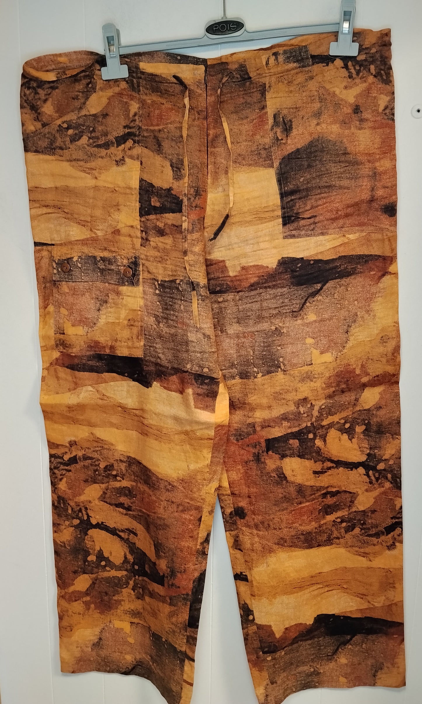 Completo Donna Okay Taglia 50 Giacca e Pantaloni Fantasia Artistica Arancione