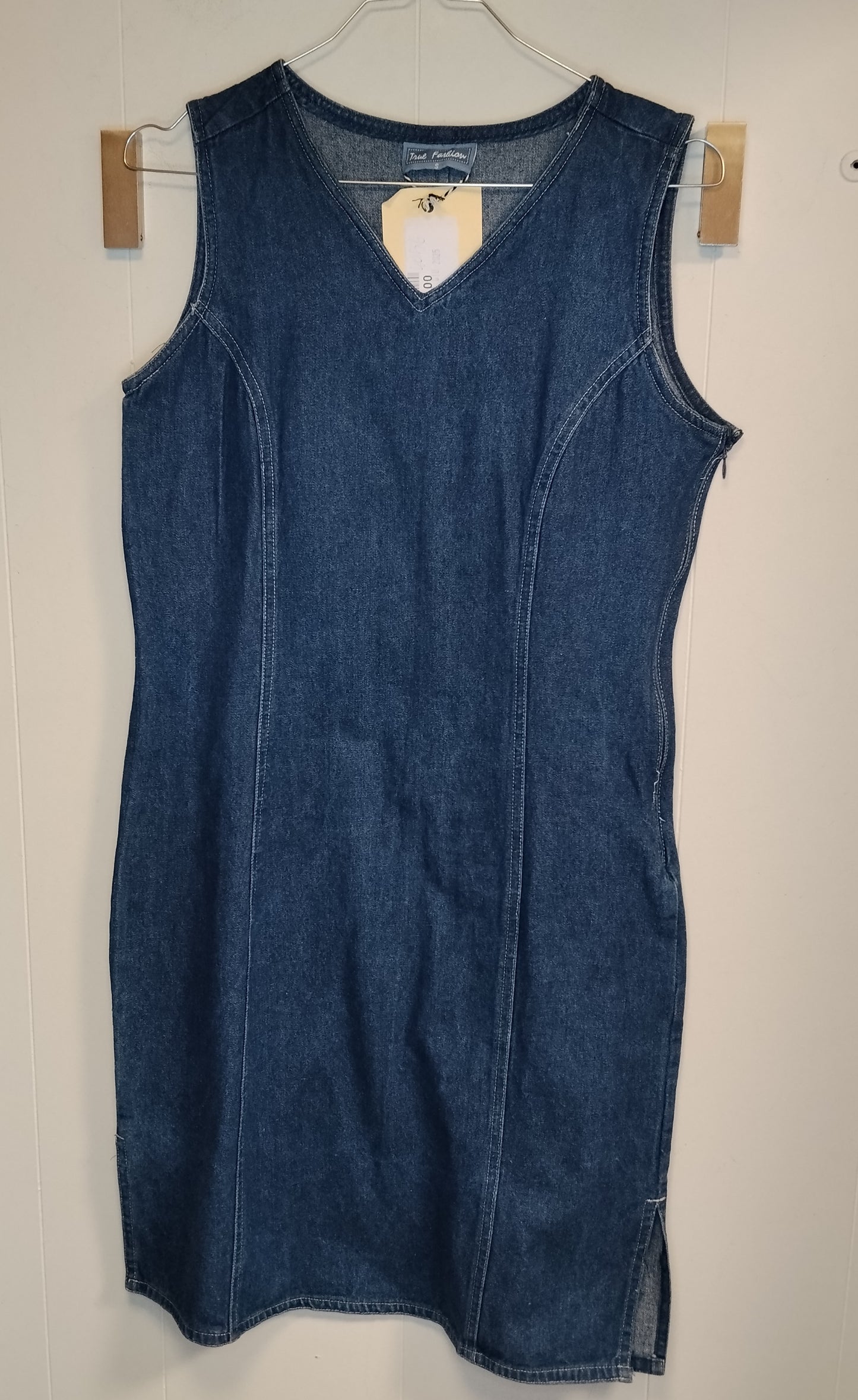 Vestito Donna Jeans True Fashion Taglia S Abito Denim Smanicato Blu